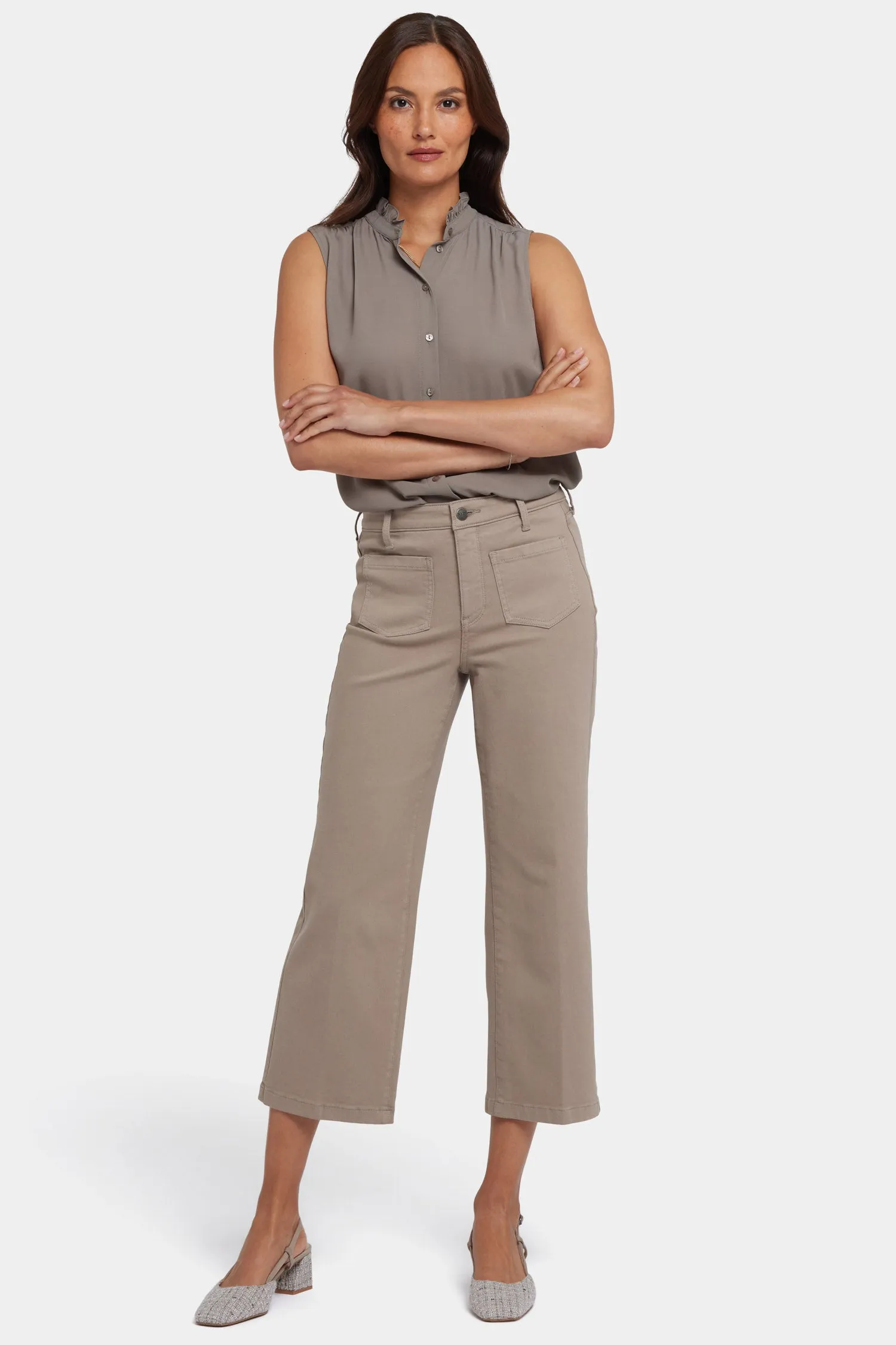 Coco Relaxed Wide Leg Crop Jeans - Saddlewood