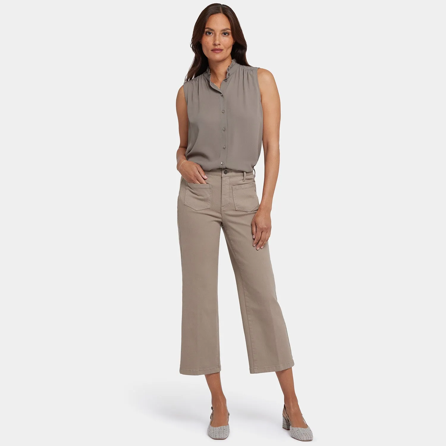 Coco Relaxed Wide Leg Crop Jeans - Saddlewood