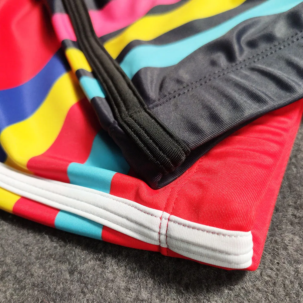 Color Stripes Boxer Shorts Nylon Swimming Beach Shorts Swimming Trunks