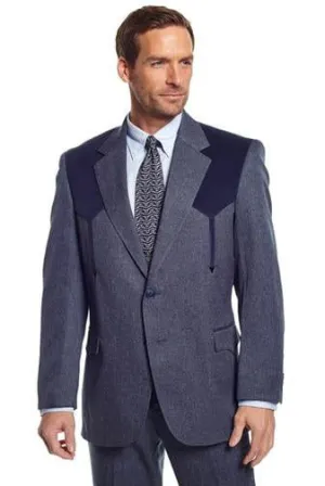 Cripple Creek Mens Boise Heather Navy 100% Polyester Sport Coat 48 S