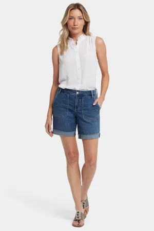 Diana Relaxed Denim Shorts In Petite - Valencia Surf