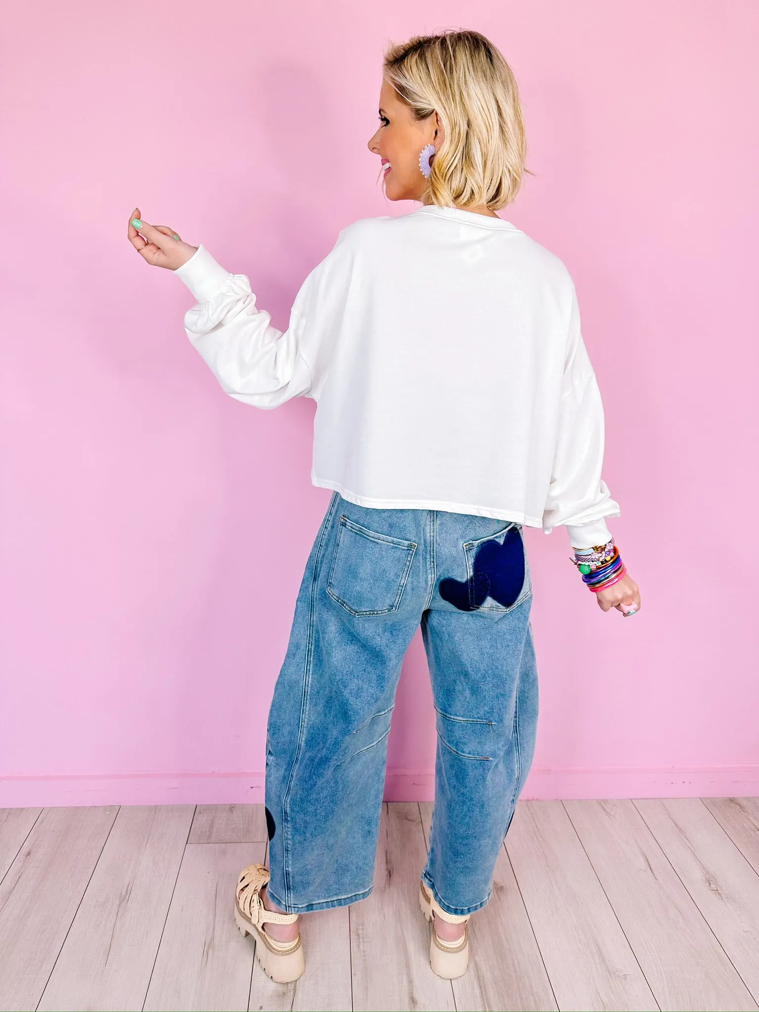 EASTER TWEED CROPPED SWEATSHIRT