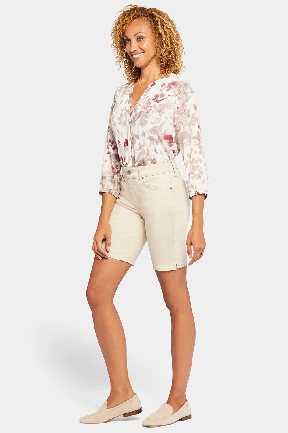 Ella Denim Shorts In Petite - Feather