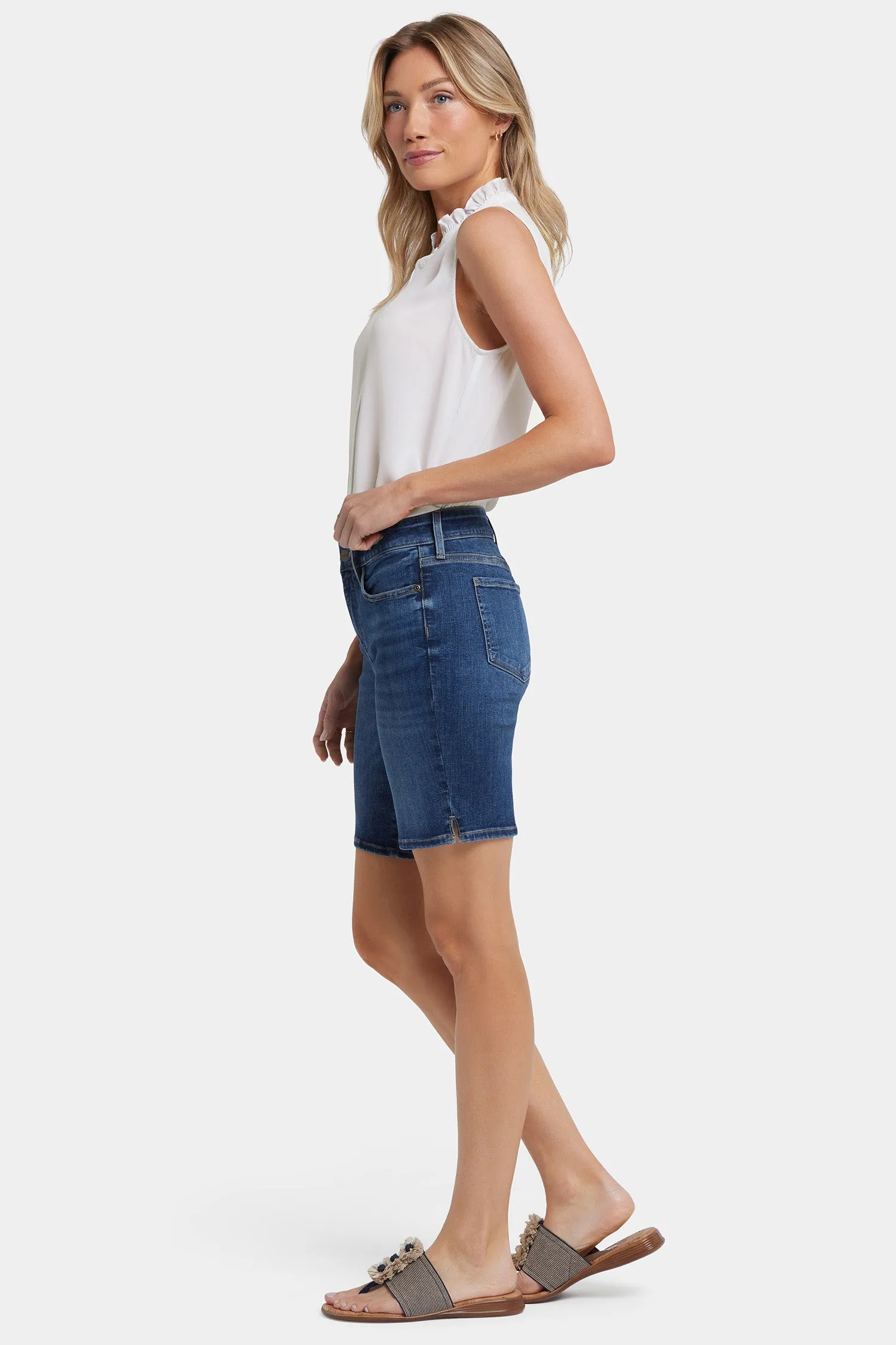 Ella Denim Shorts In Petite - Rio Rapids