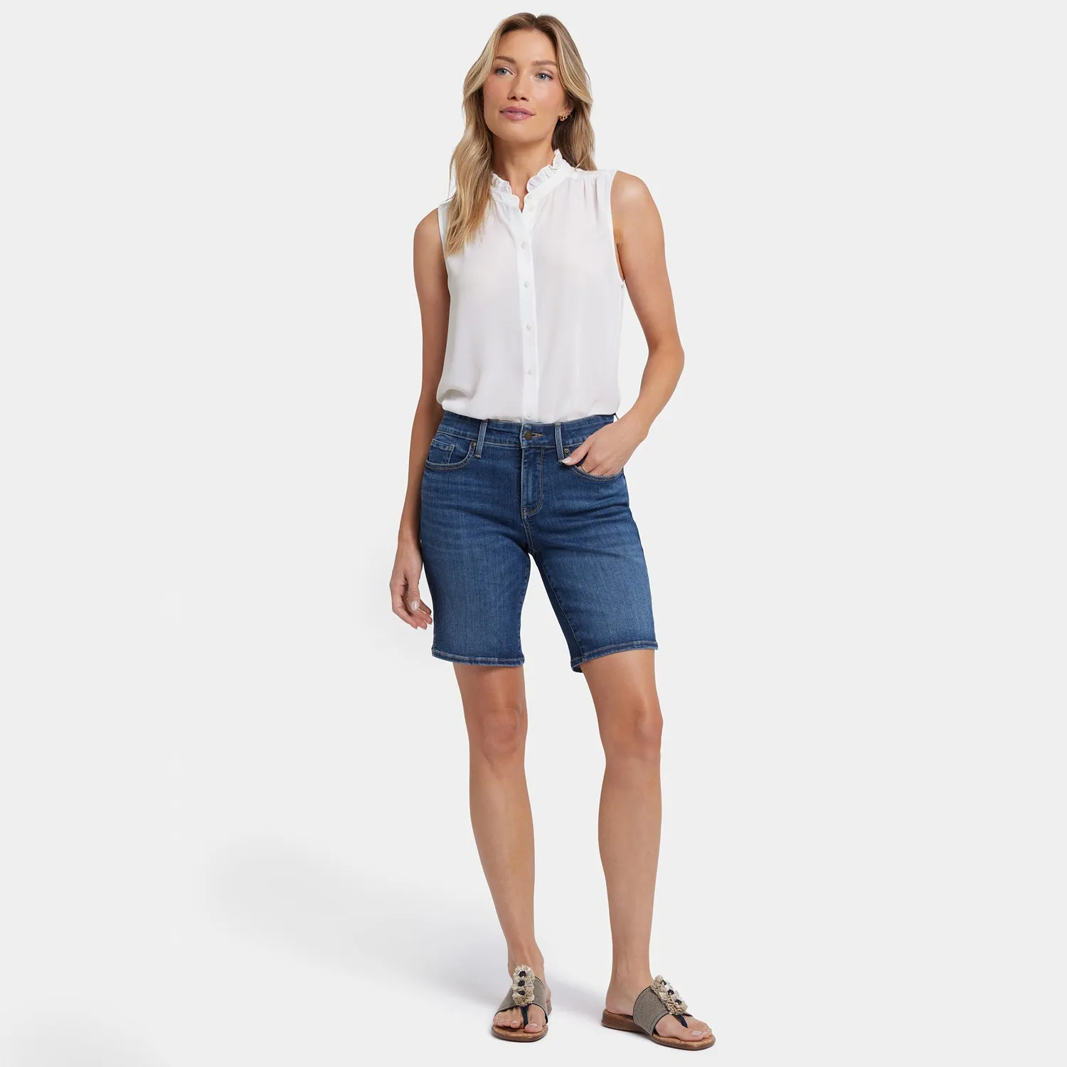 Ella Denim Shorts In Petite - Rio Rapids