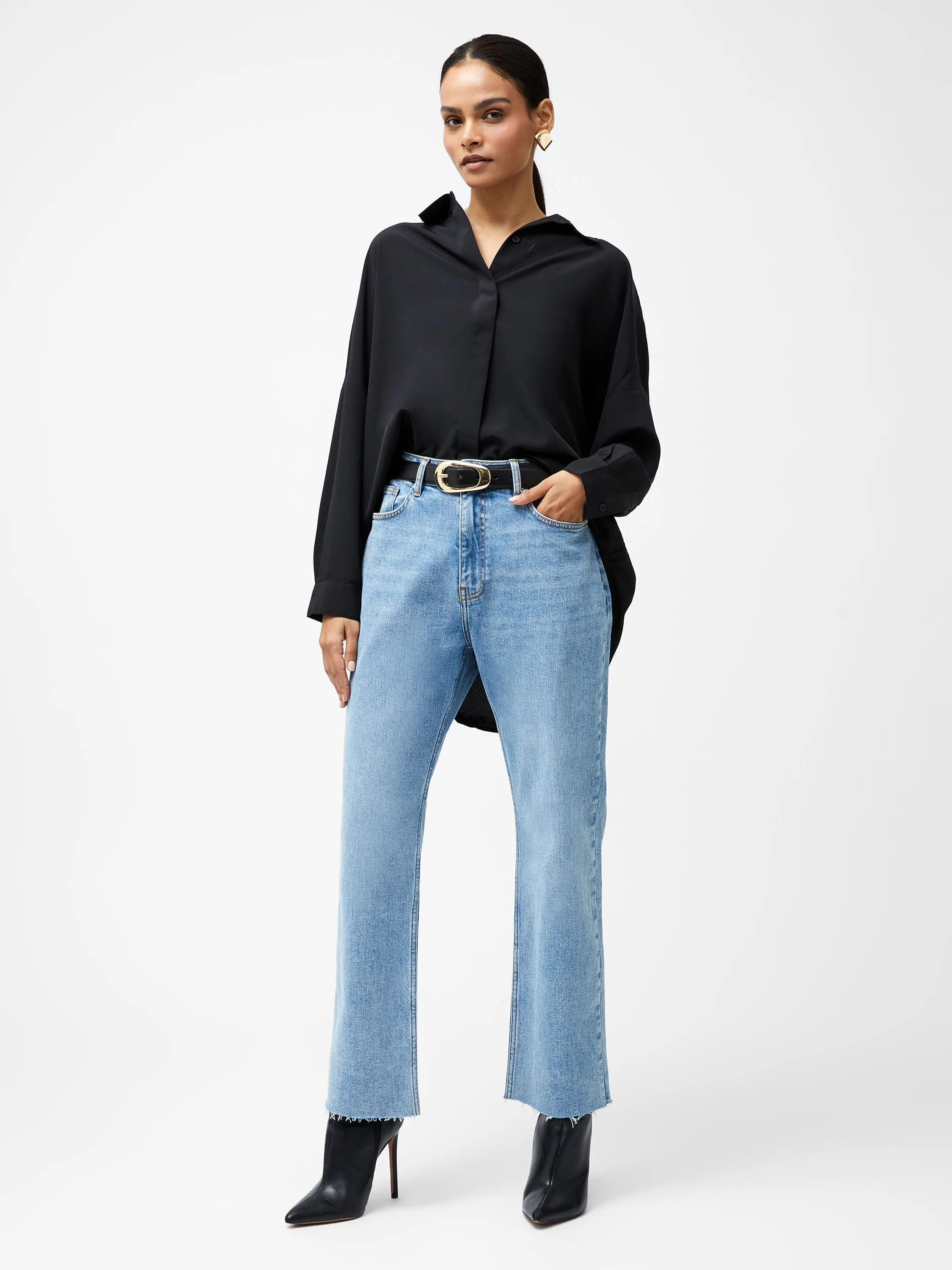 Elliot Denim Straight Leg Cropped Jeans 27 Inch