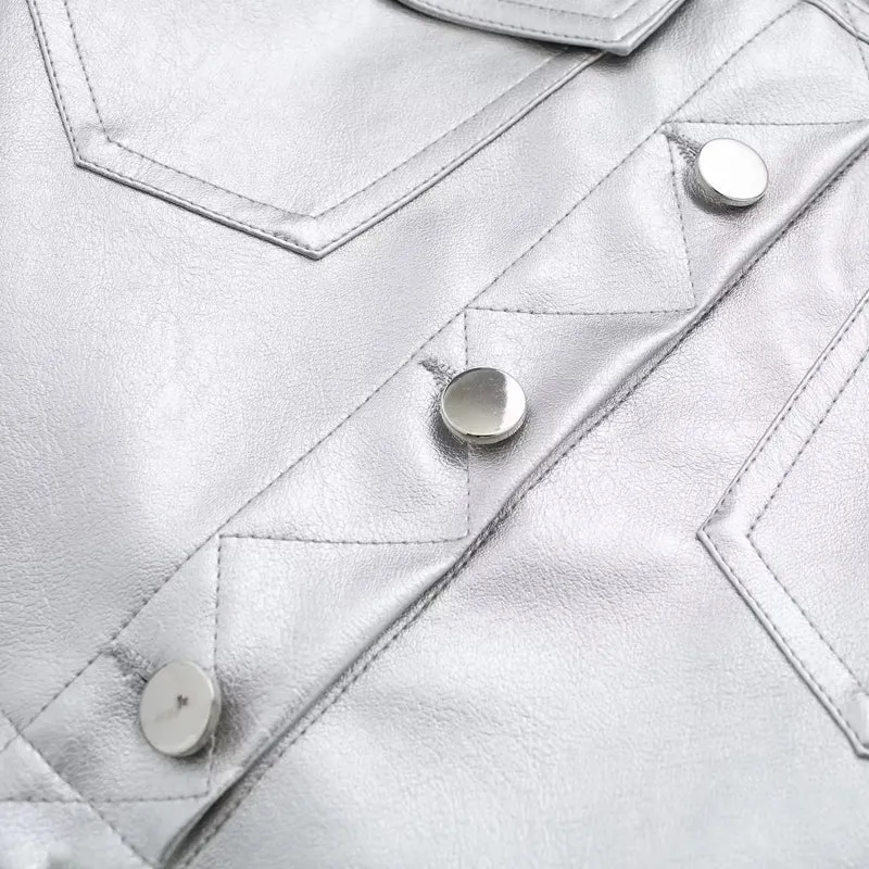 Fashion Popular Shiny Silver Jackets
