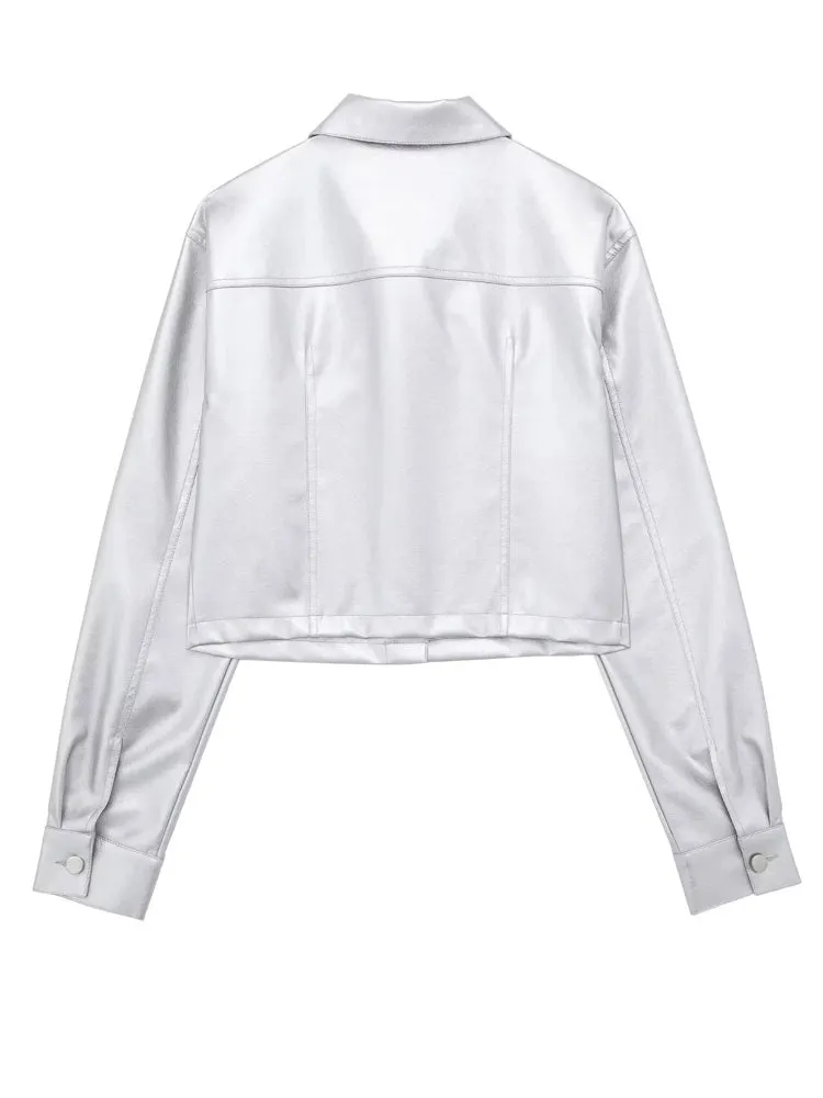 Fashion Popular Shiny Silver Jackets