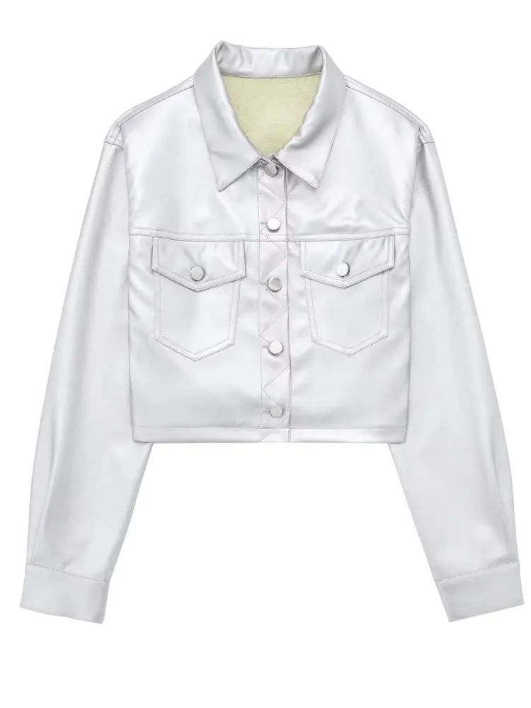 Fashion Popular Shiny Silver Jackets