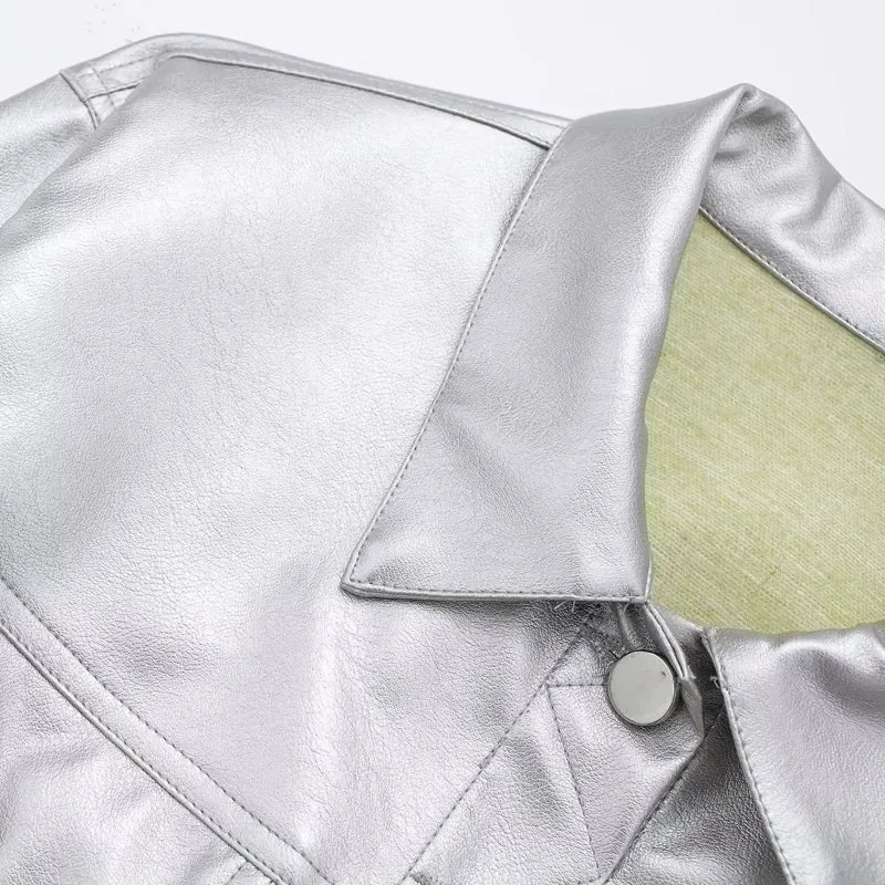Fashion Popular Shiny Silver Jackets
