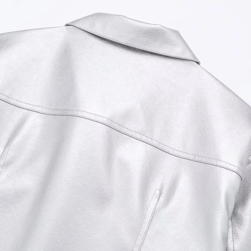 Fashion Popular Shiny Silver Jackets