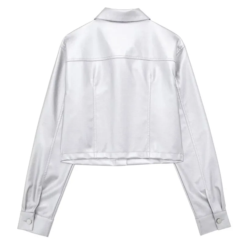 Fashion Popular Shiny Silver Jackets