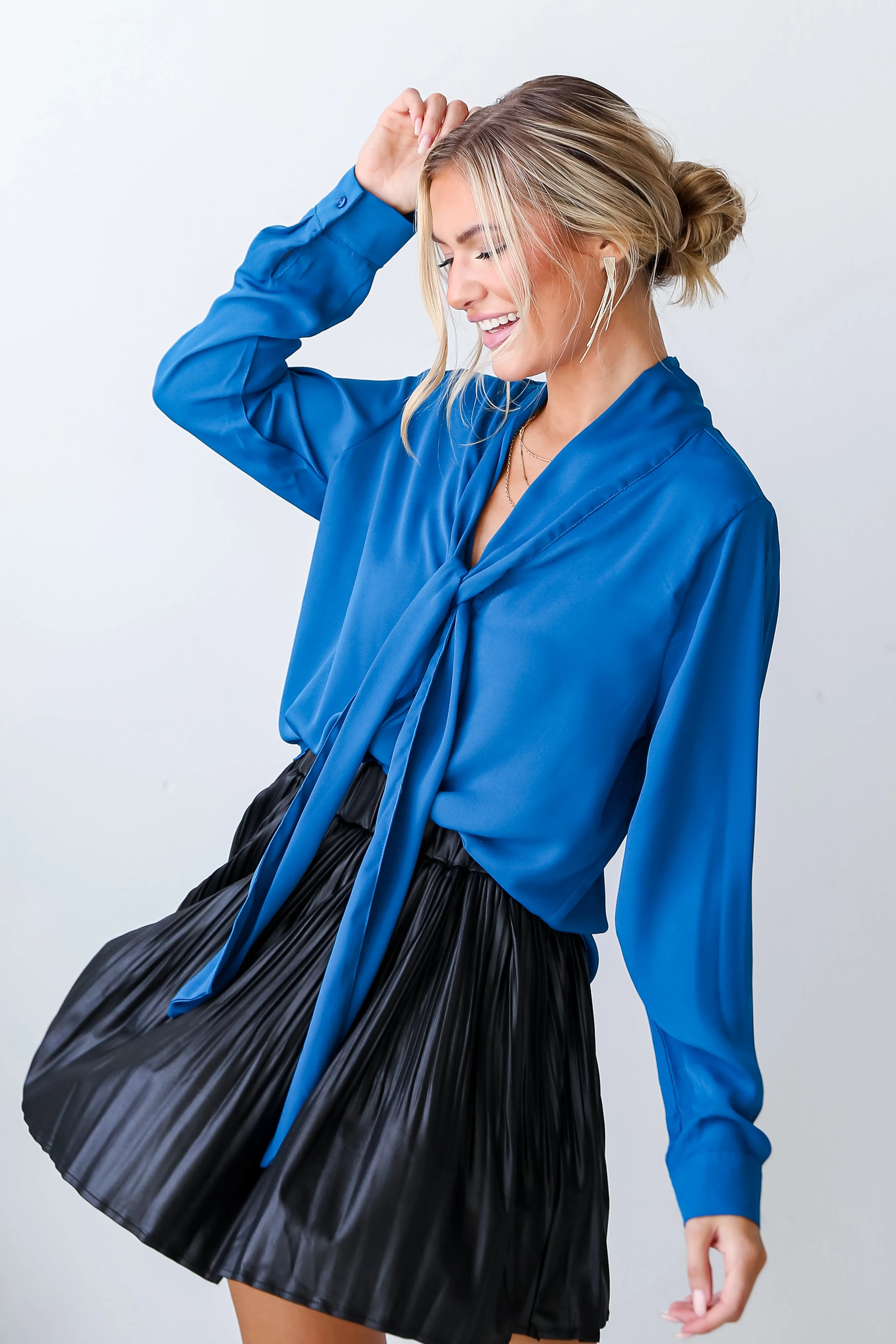 FINAL SALE - Charming Sentiments Tie-Front Button-Up Blouse