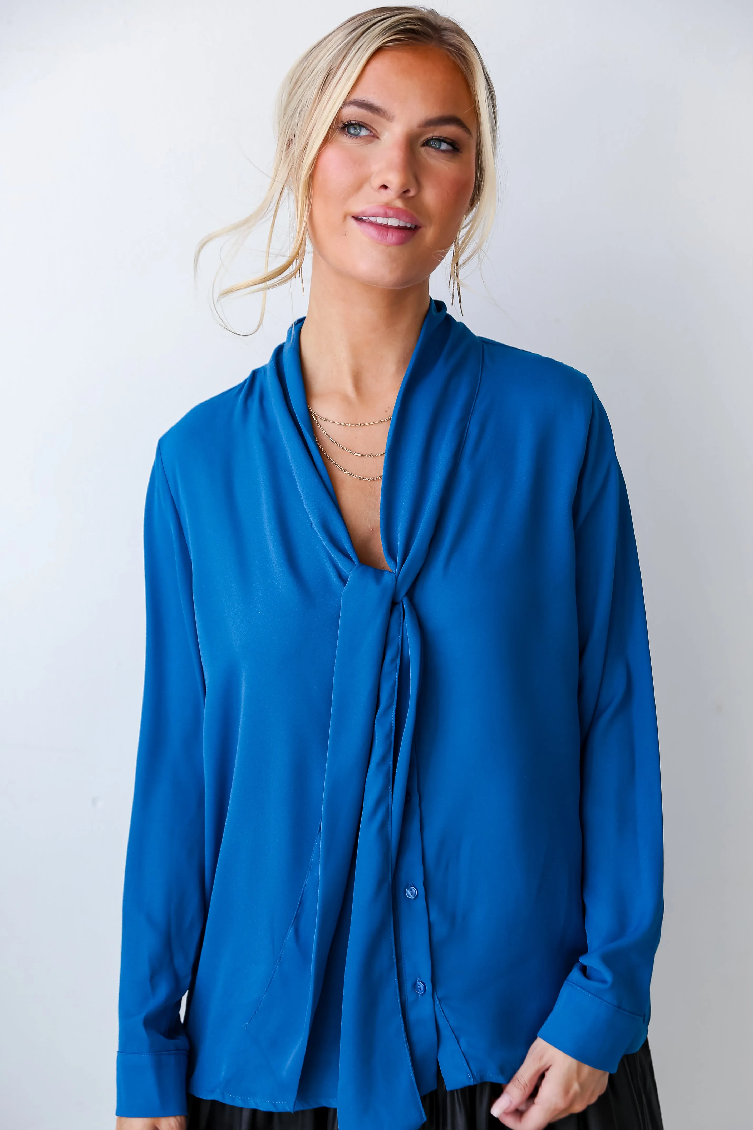 FINAL SALE - Charming Sentiments Tie-Front Button-Up Blouse