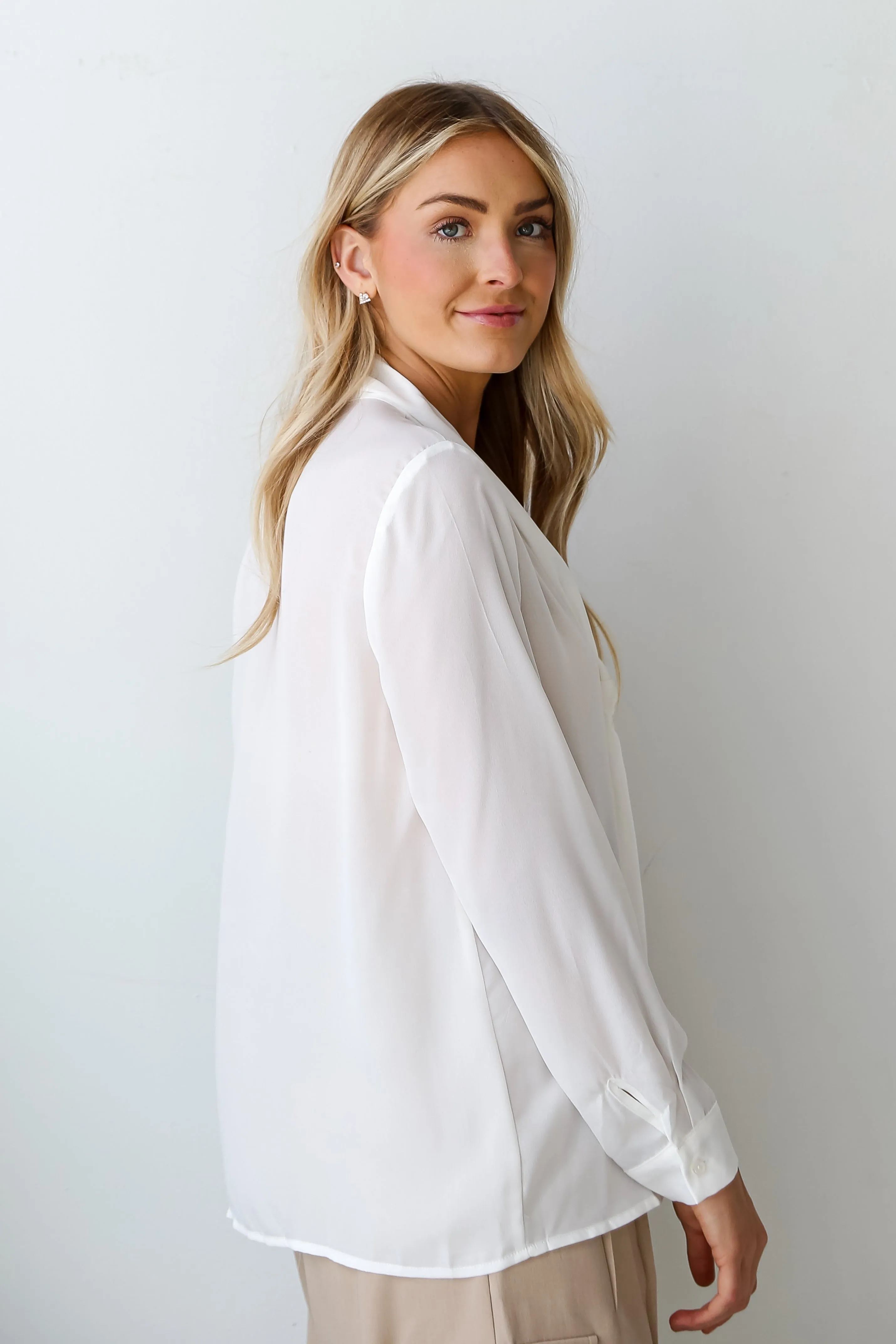 FINAL SALE - Charming Sentiments Tie-Front Button-Up Blouse