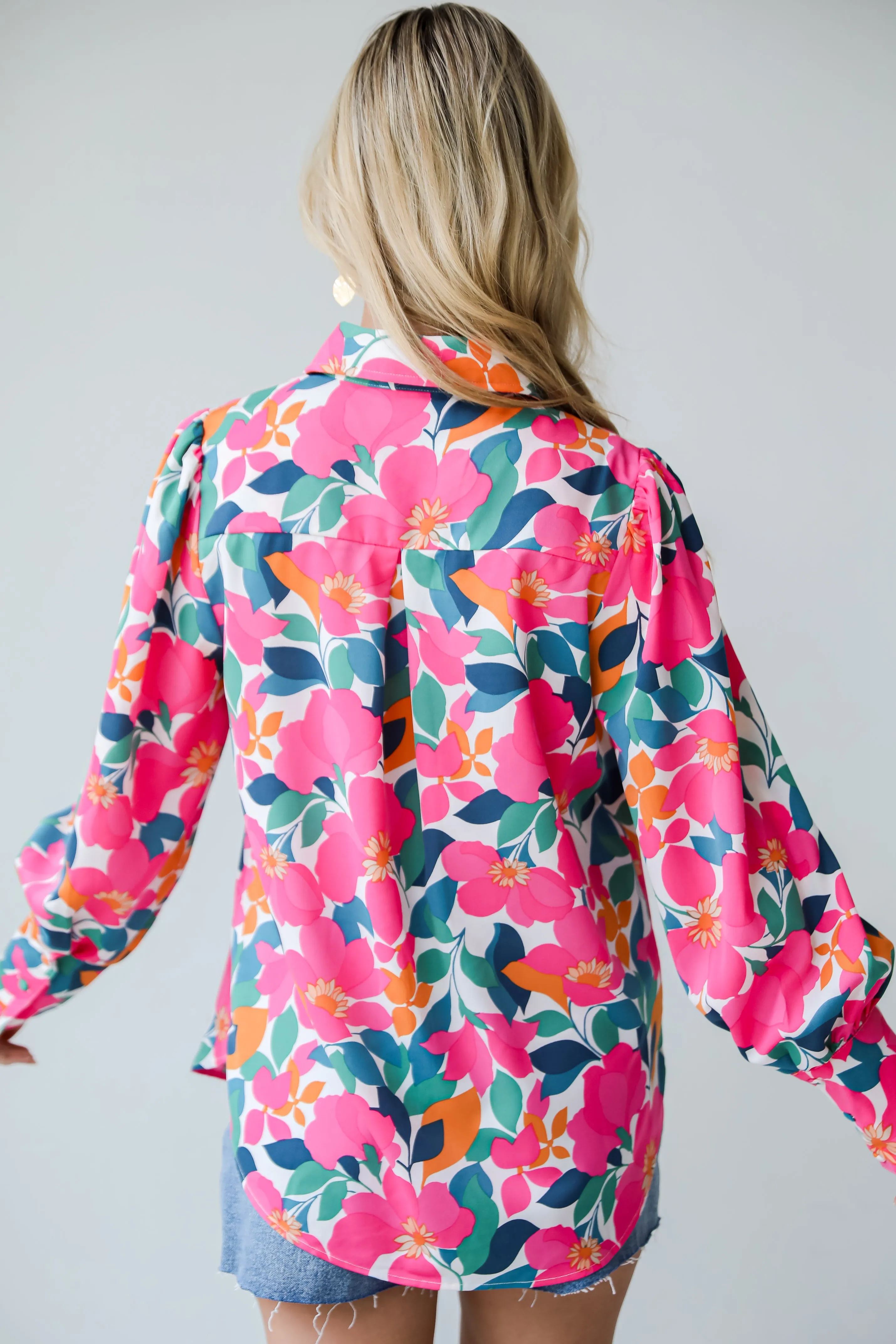 FINAL SALE - Purely Perfection Pink Floral Button-Up Blouse