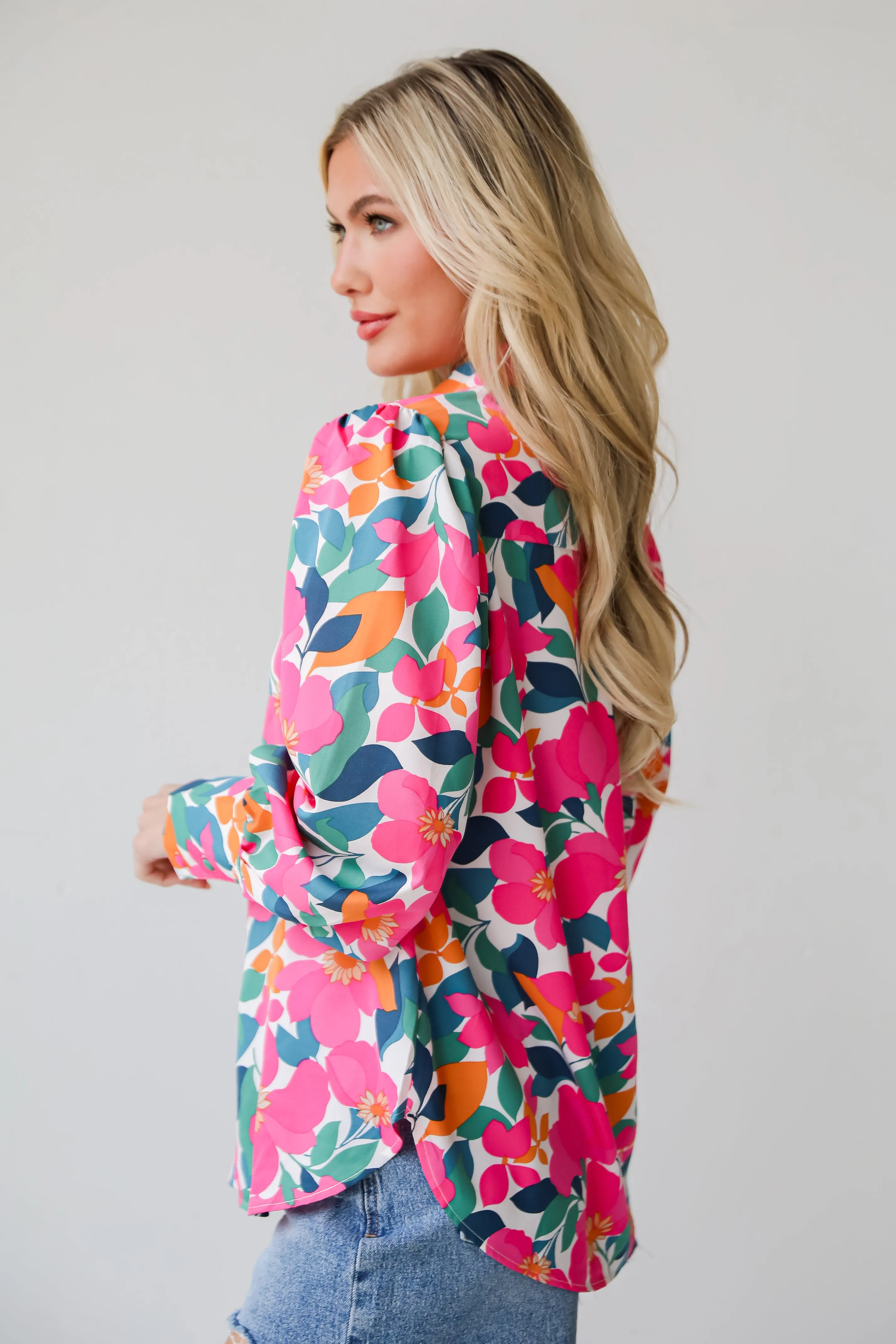 FINAL SALE - Purely Perfection Pink Floral Button-Up Blouse