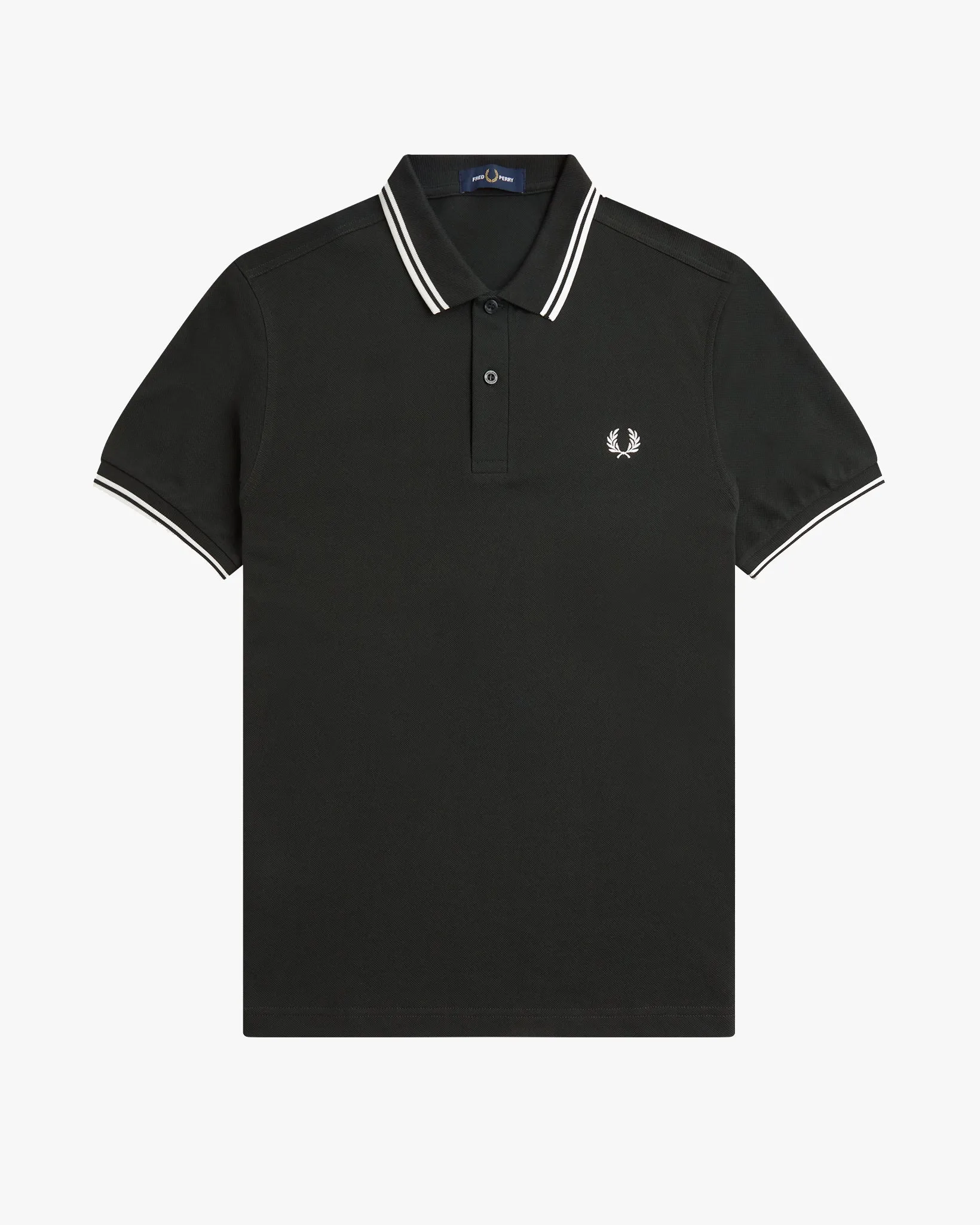 Fred Perry Twin Tipped Polo Shirt - Night Green / Snow White