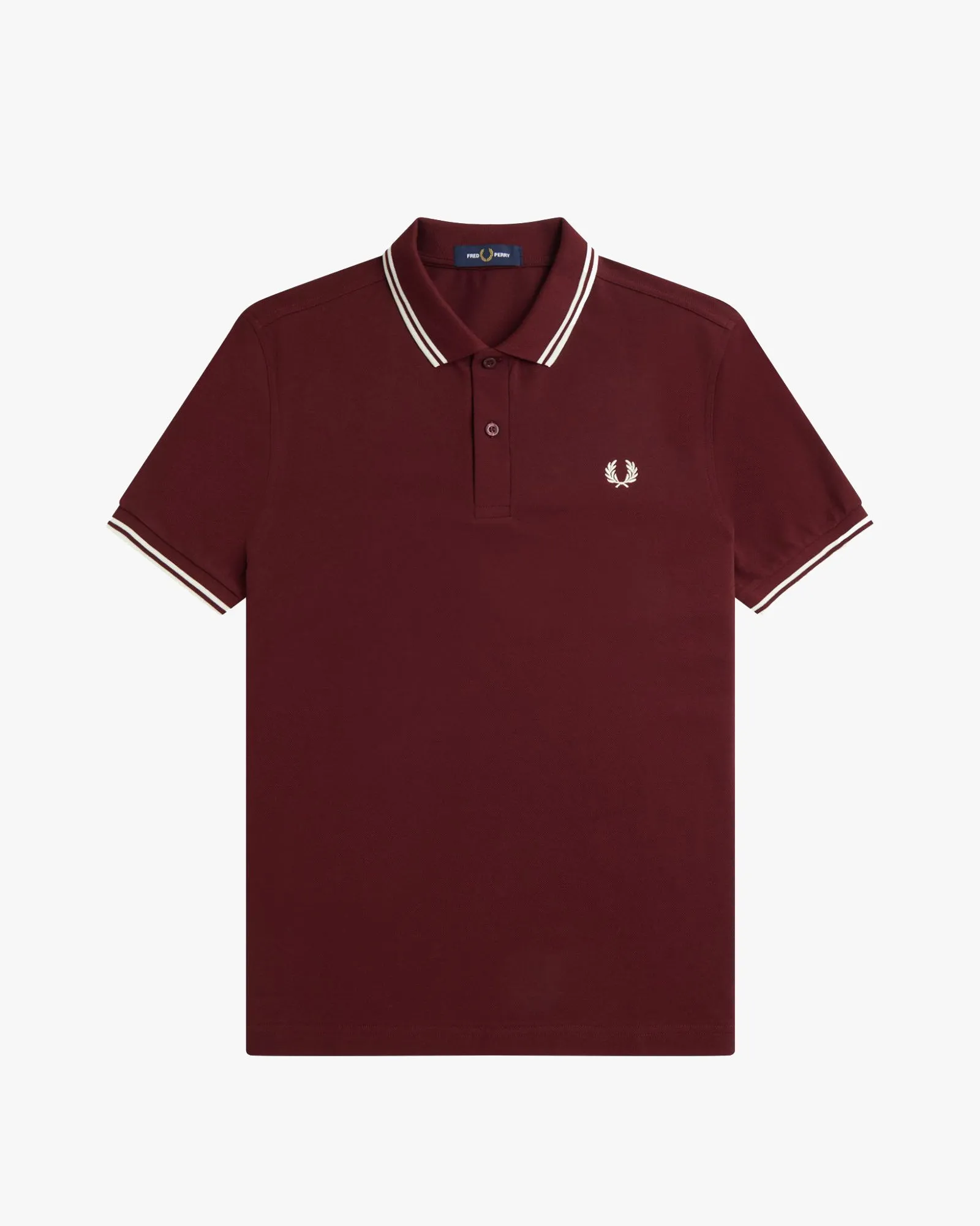 Fred Perry Twin Tipped Polo Shirt - Oxblood / Ecru