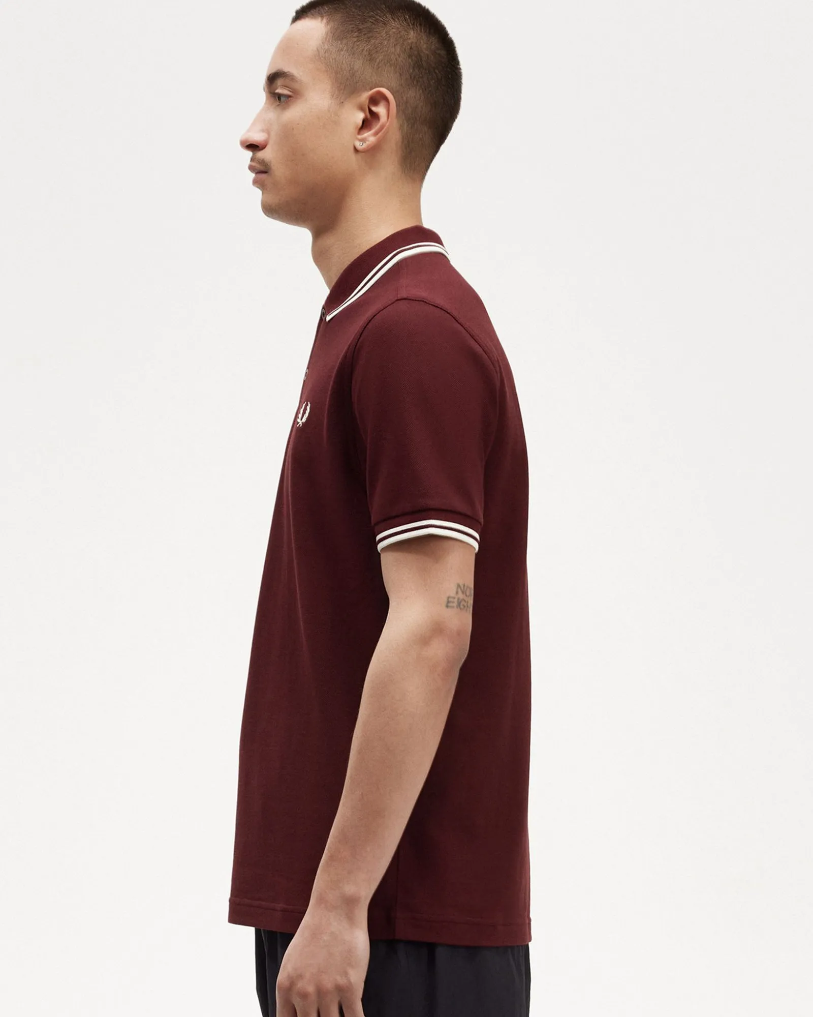 Fred Perry Twin Tipped Polo Shirt - Oxblood / Ecru