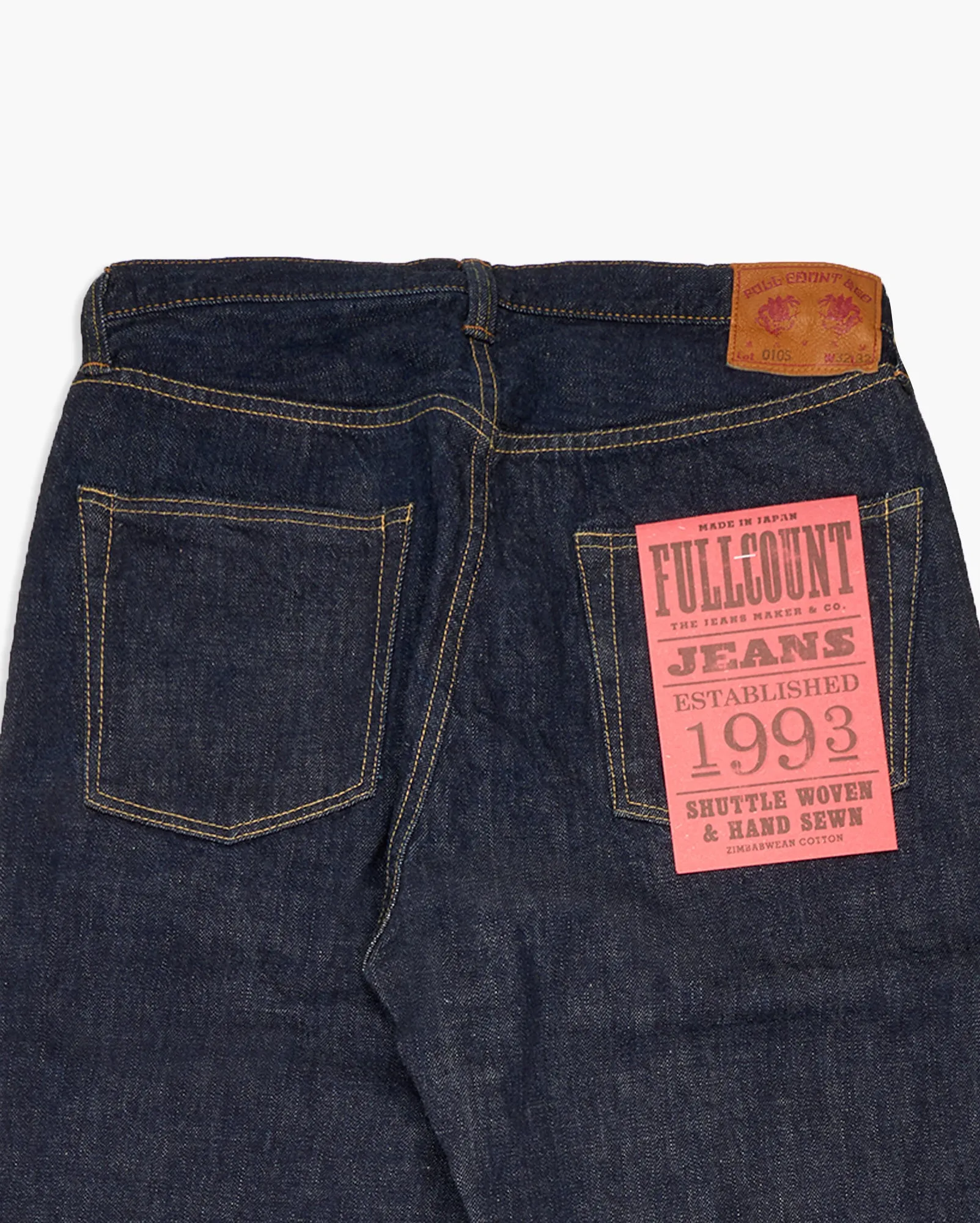 Fullcount 0105W 13.7oz Selvedge Wide Fit Mens Jeans - Indigo Onewash