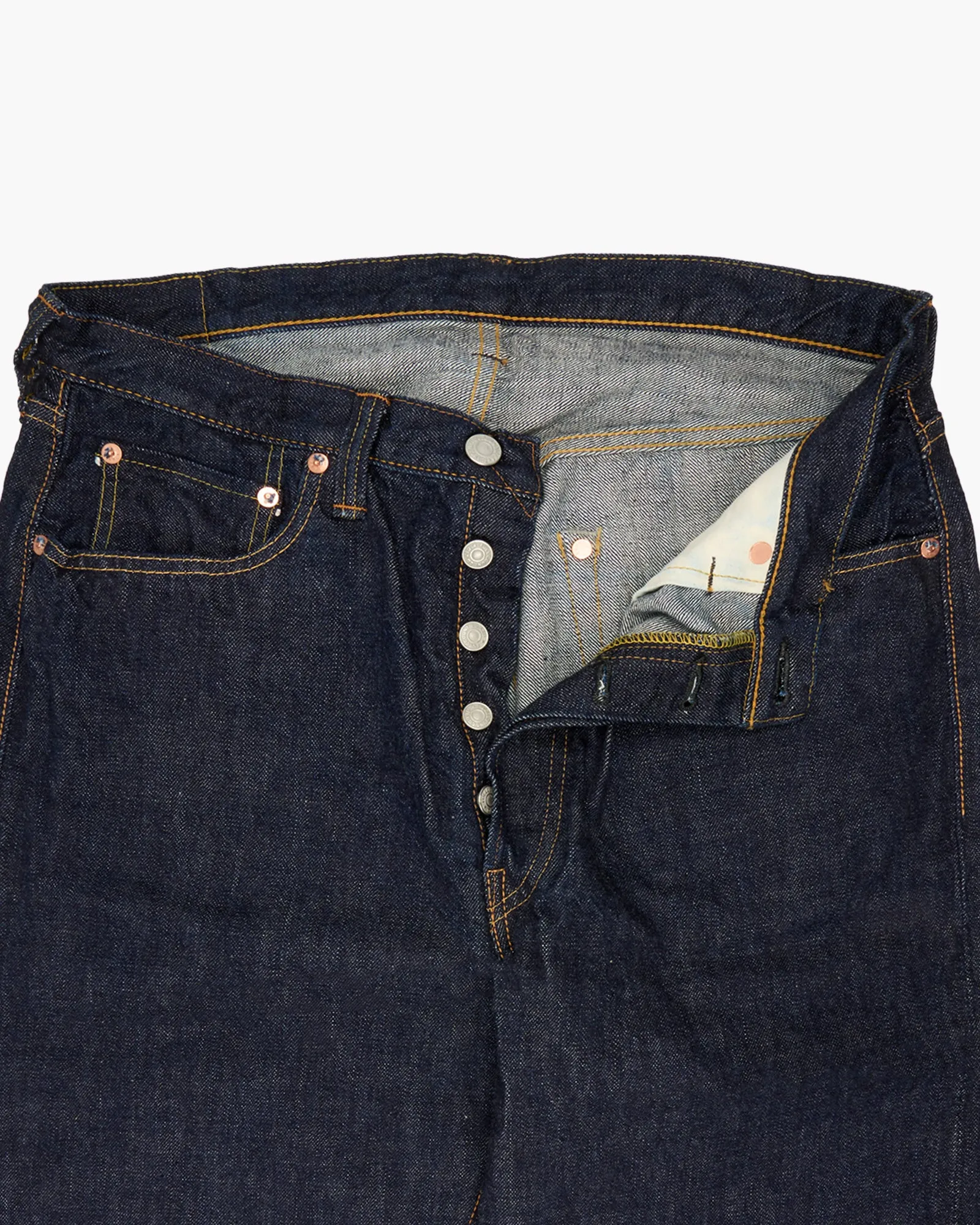 Fullcount 0105W 13.7oz Selvedge Wide Fit Mens Jeans - Indigo Onewash