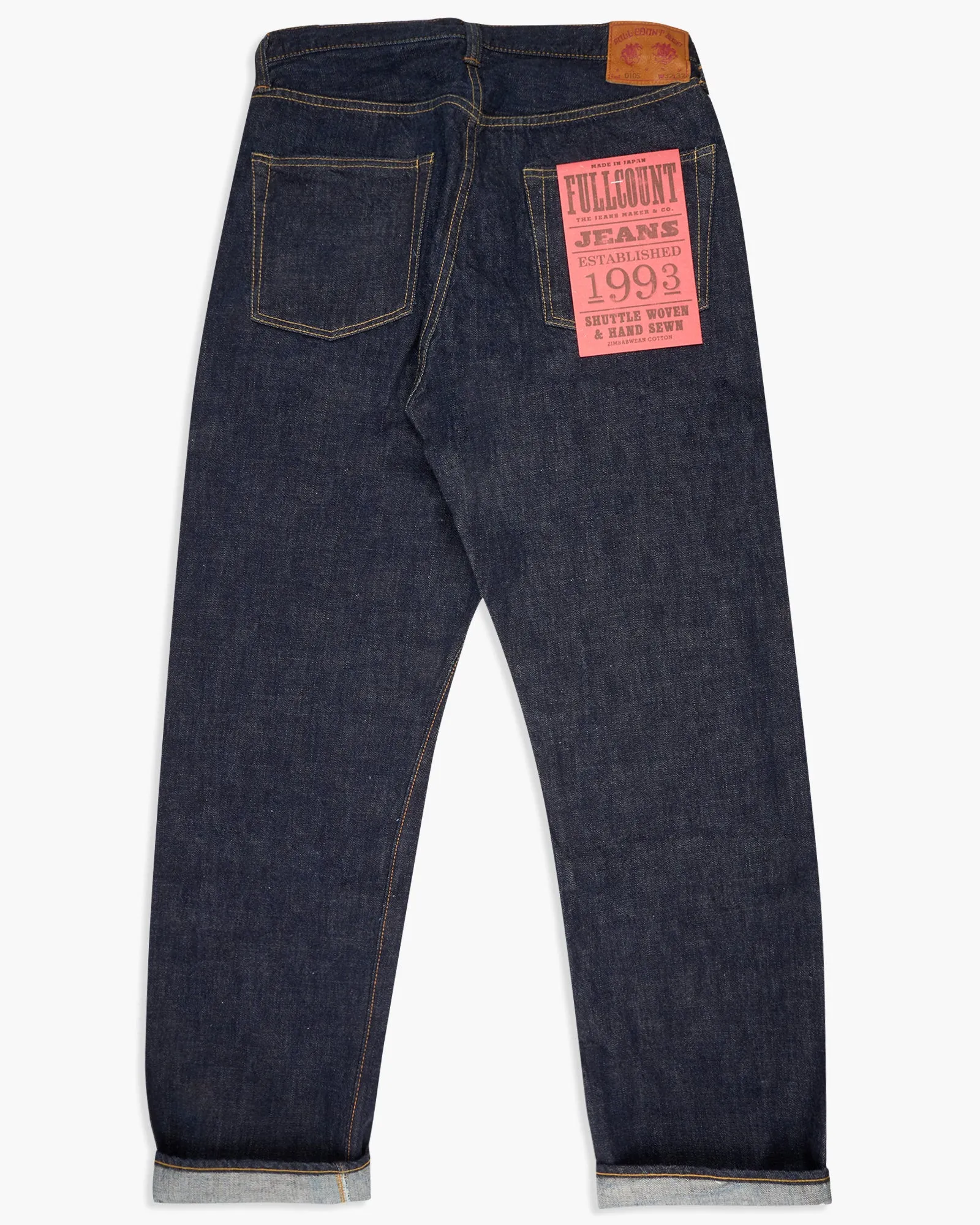 Fullcount 0105W 13.7oz Selvedge Wide Fit Mens Jeans - Indigo Onewash