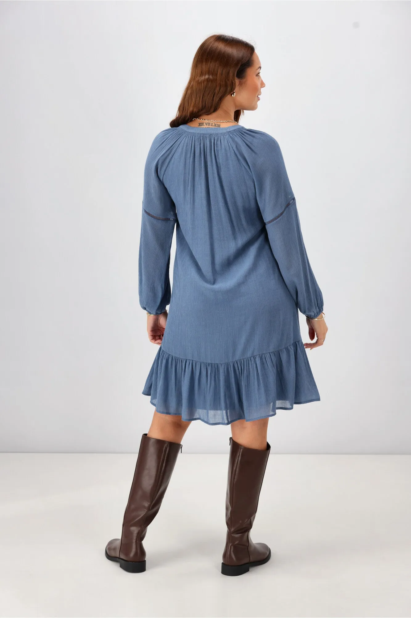 Gloss The Label Anais Empire Line Dress Blue