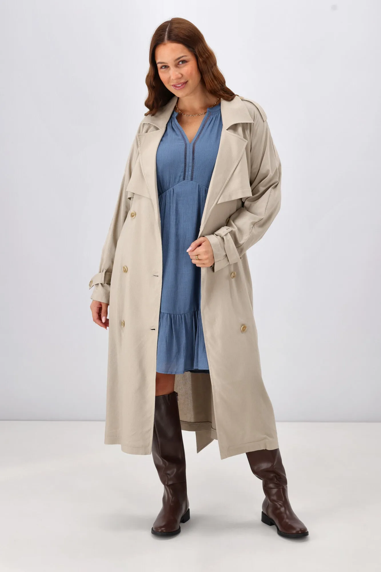 Gloss The Label Anais Empire Line Dress Blue