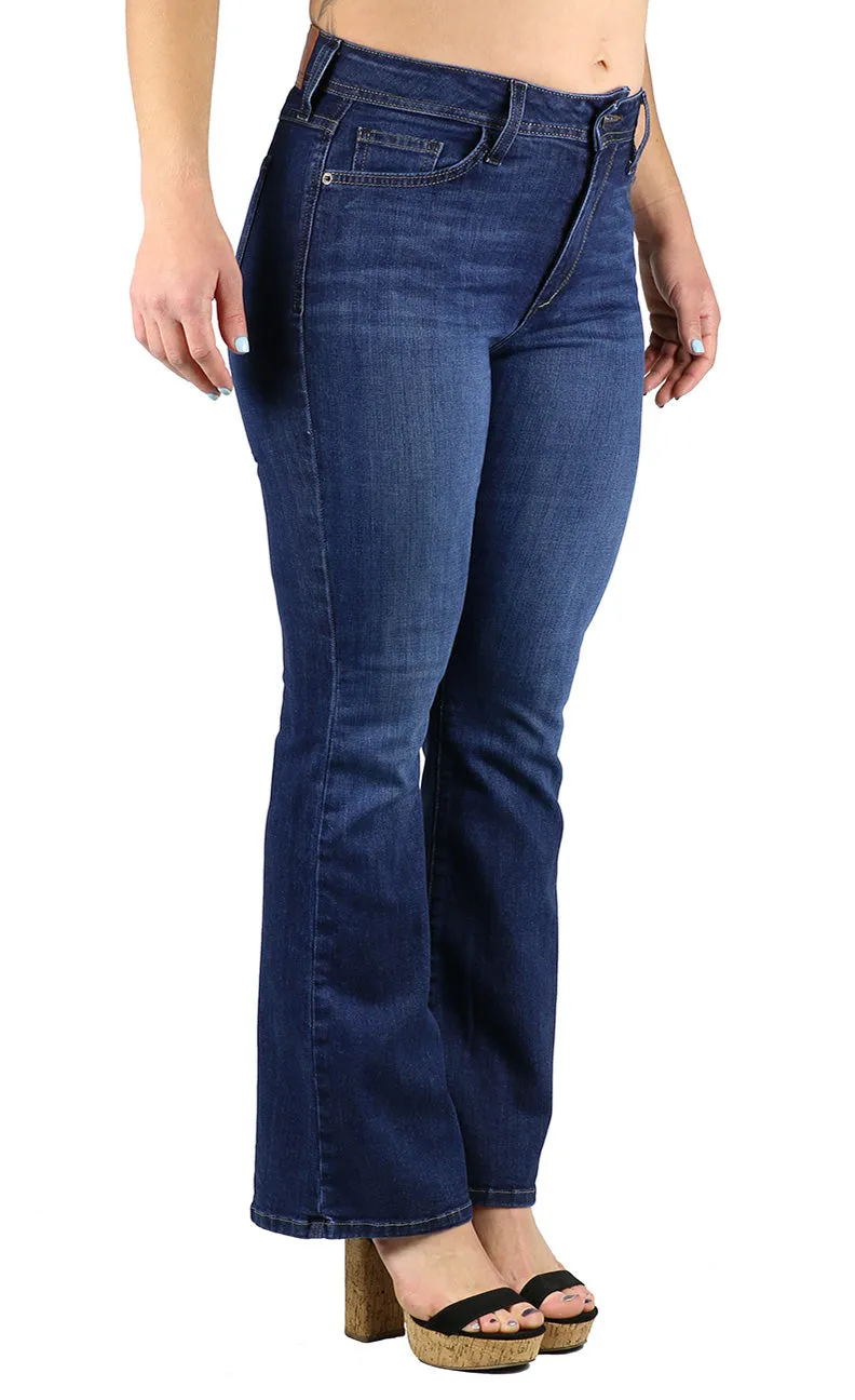 Hazel Petite Flare Dark Wash