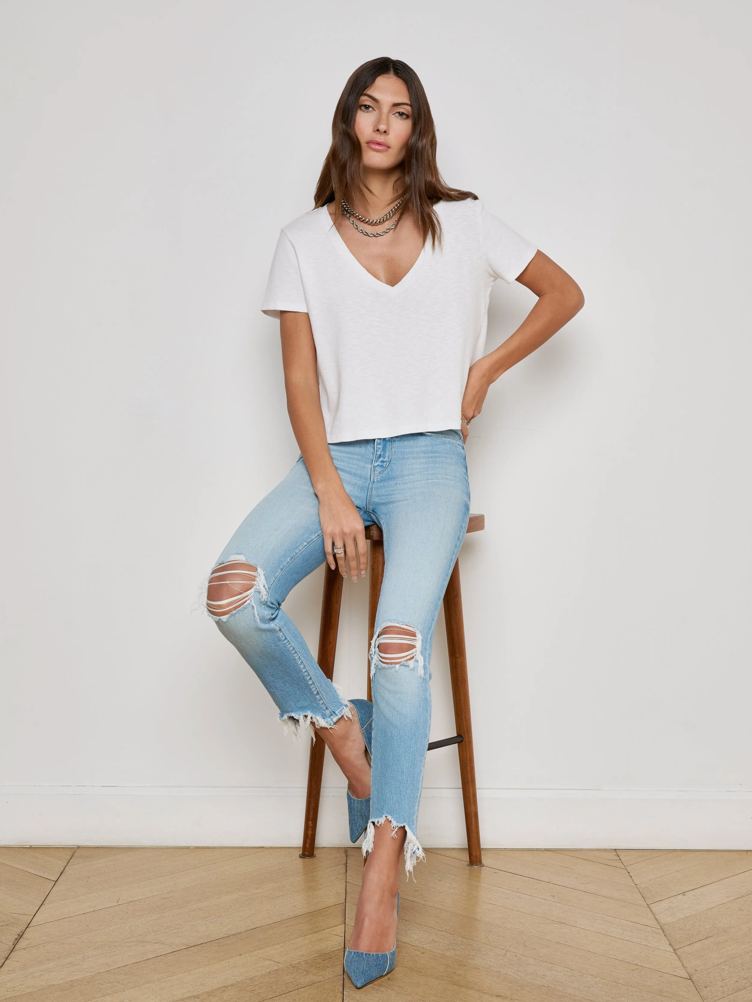High Line Distressed Skinny Jean