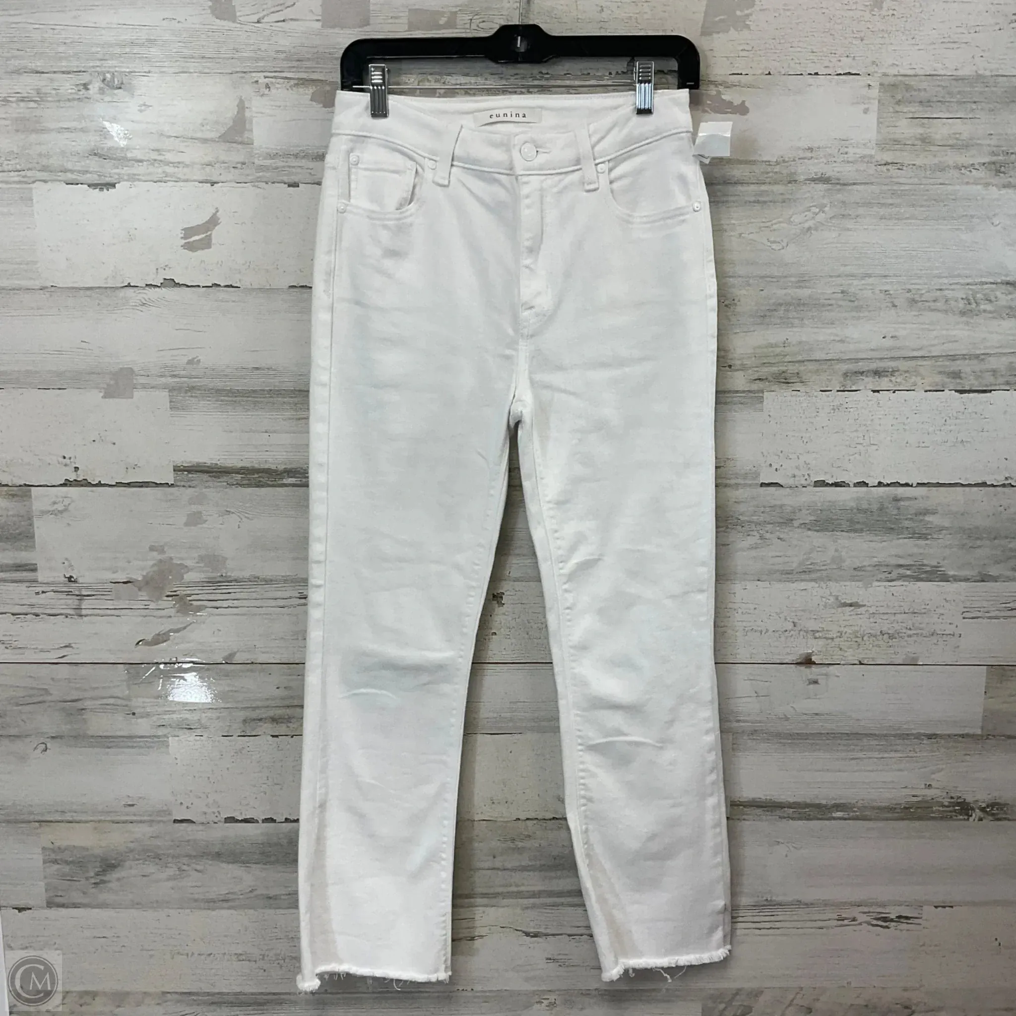 Jeans Cropped By EUNINA In White Denim, Size: 4