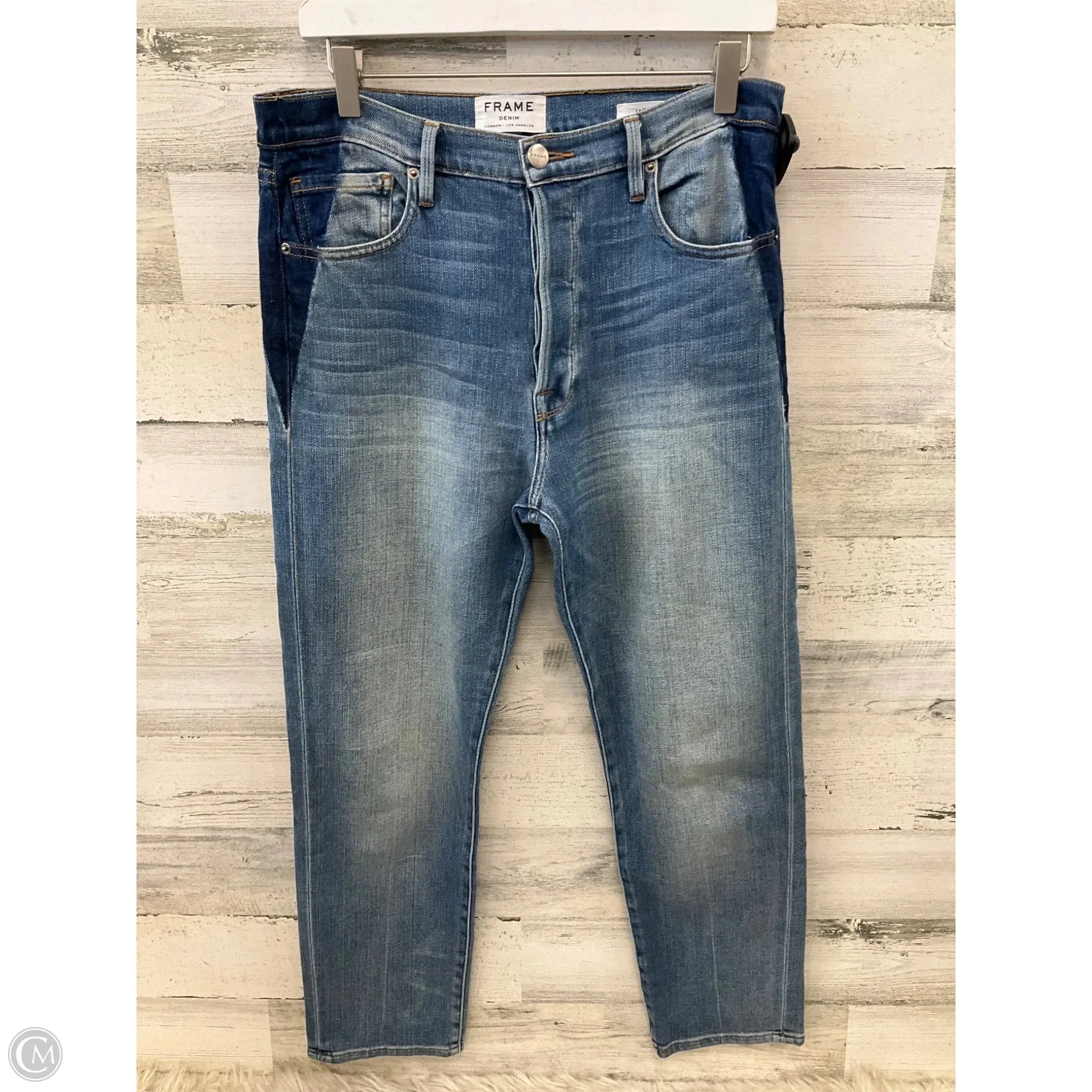 Jeans Cropped By Frame In Blue Denim, Size: 8