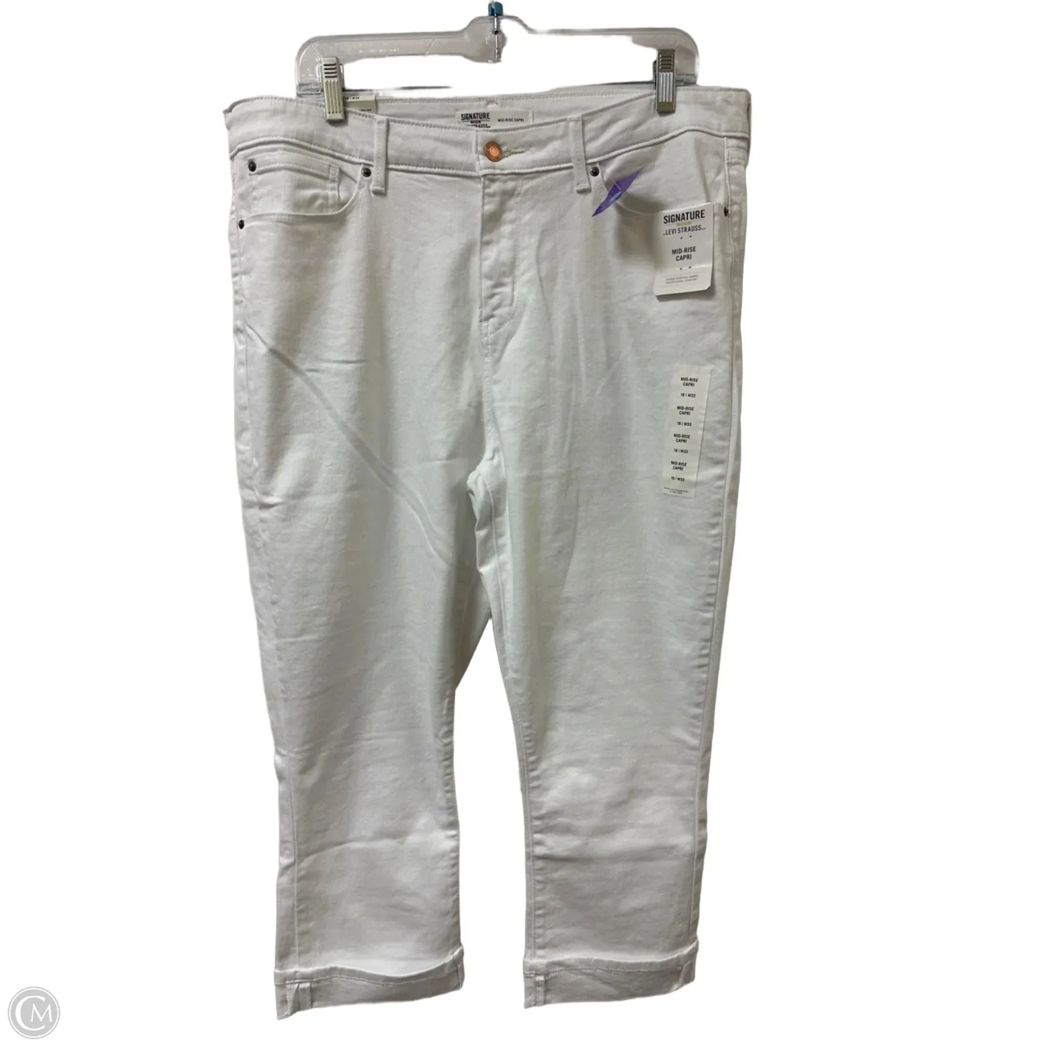 Jeans Cropped By Levis In White, Size: 16