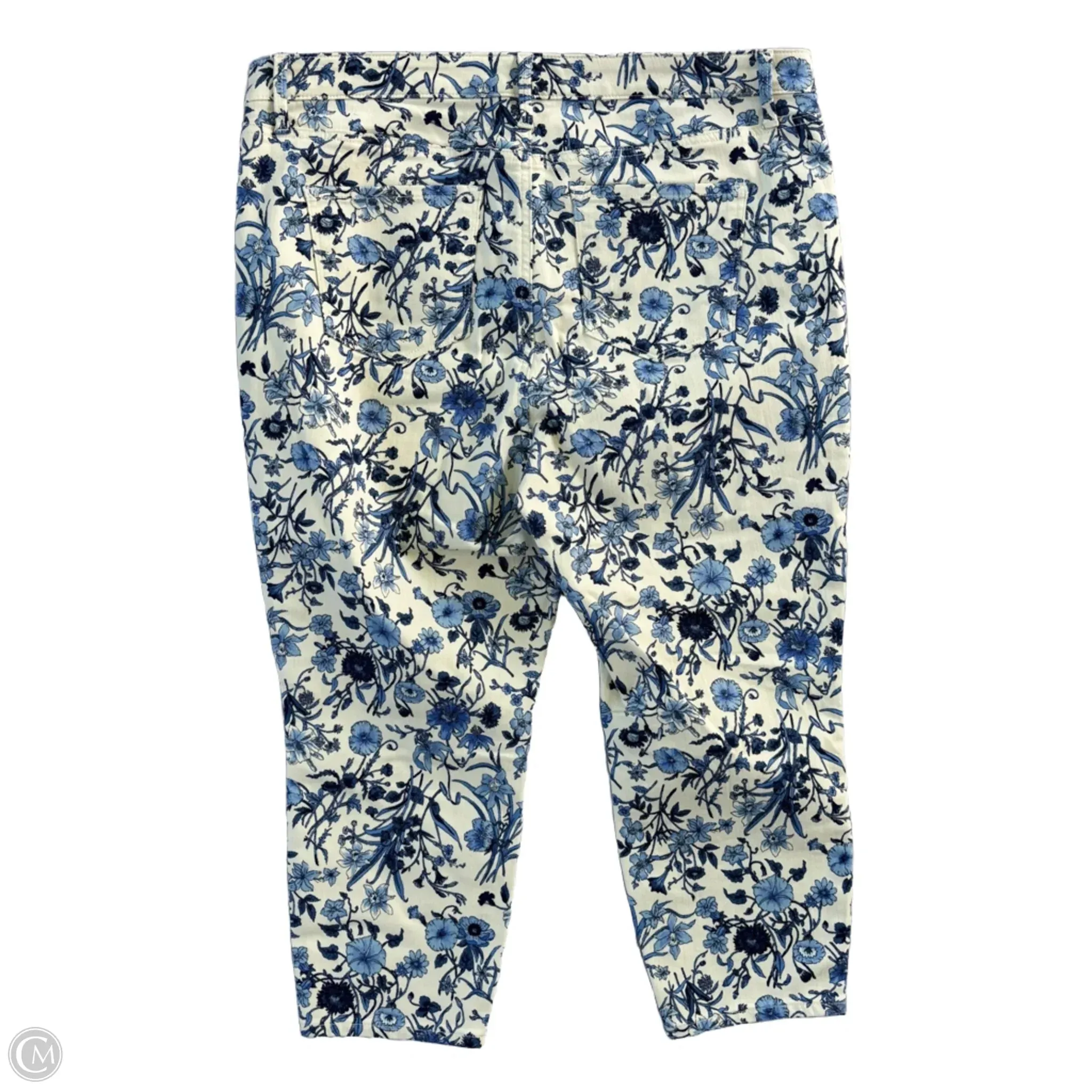 Jeans Cropped By Talbots In Floral Print, Size: 16