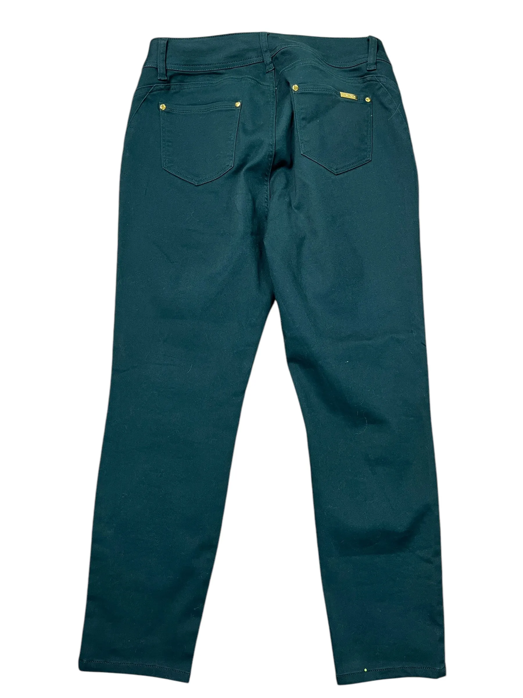 Jeans Straight By Iman Hsn In Green Denim, Size:16