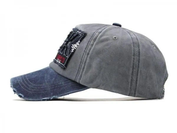 Letter Bone Gorras Casquette Washed Cotton Hat Cap