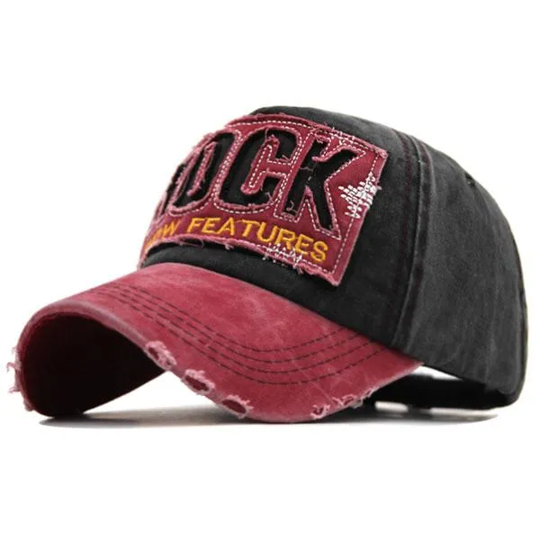 Letter Bone Gorras Casquette Washed Cotton Hat Cap