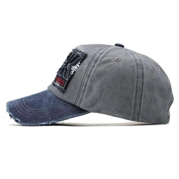 Letter Bone Gorras Casquette Washed Cotton Hat Cap