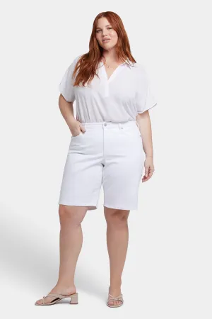 Lilly Denim Shorts In Plus Size - Optic White