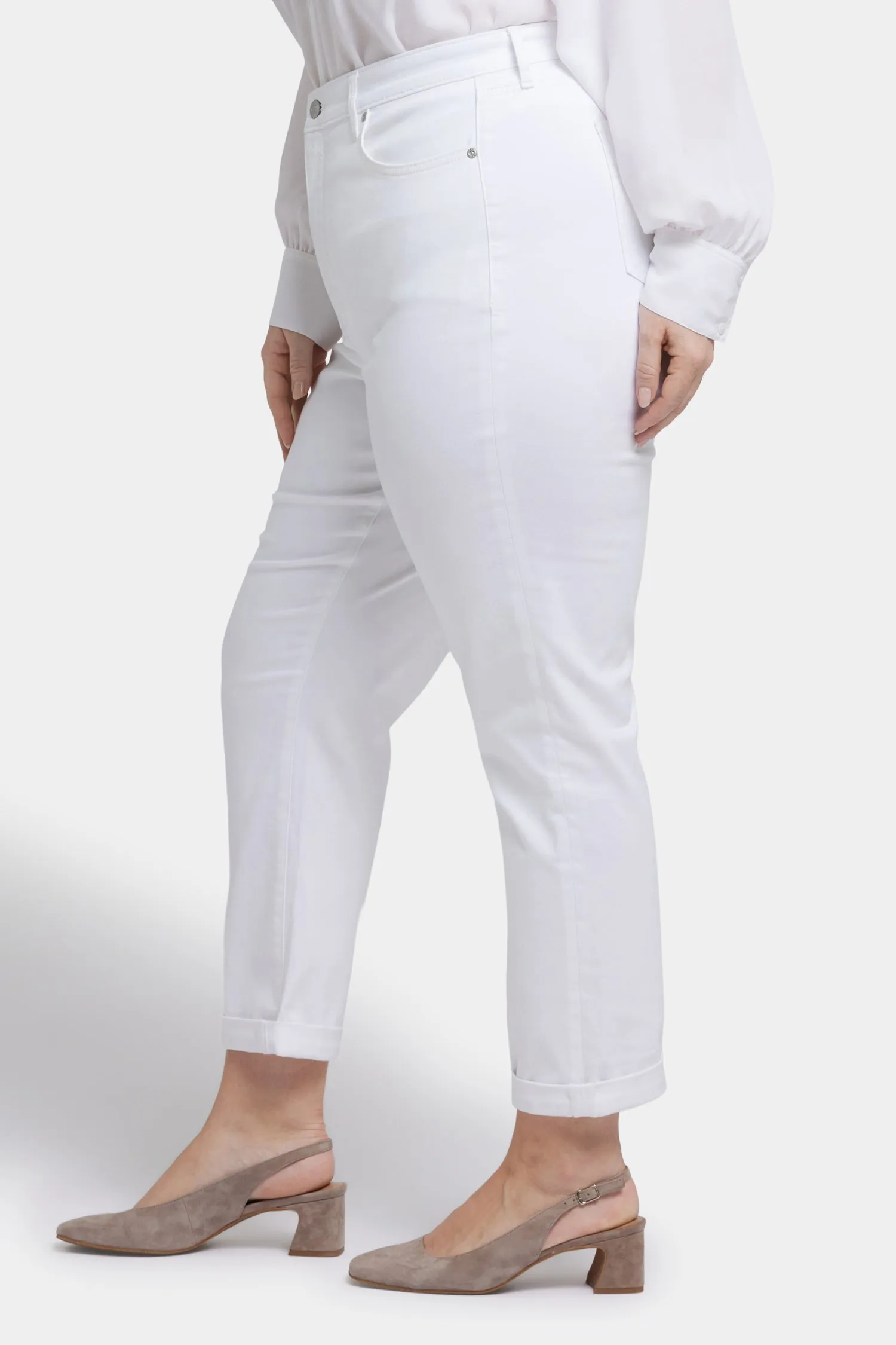 Margot Girlfriend Jeans In Plus Size - Optic White
