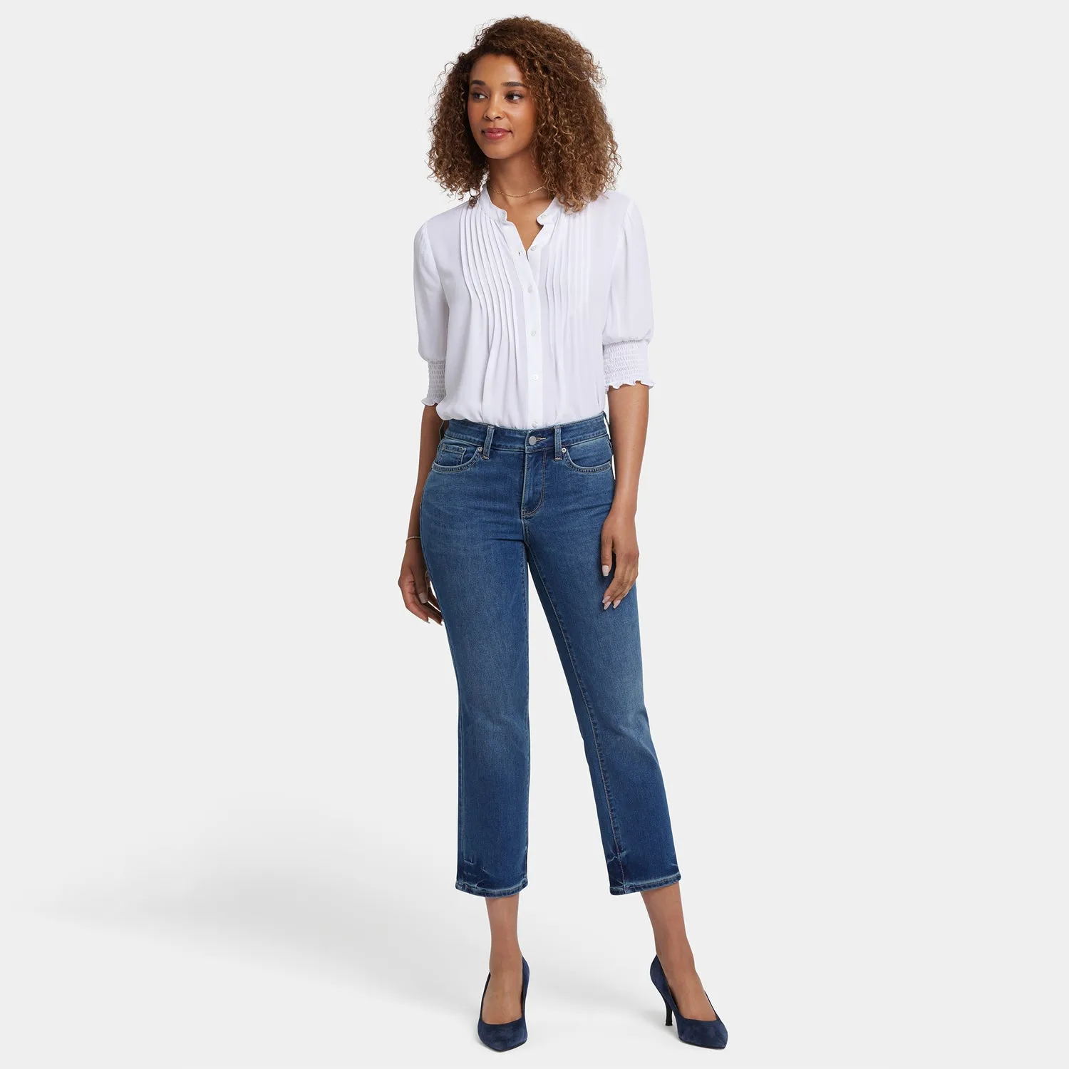 Marilyn Straight Ankle Jeans In Petite - Dali River