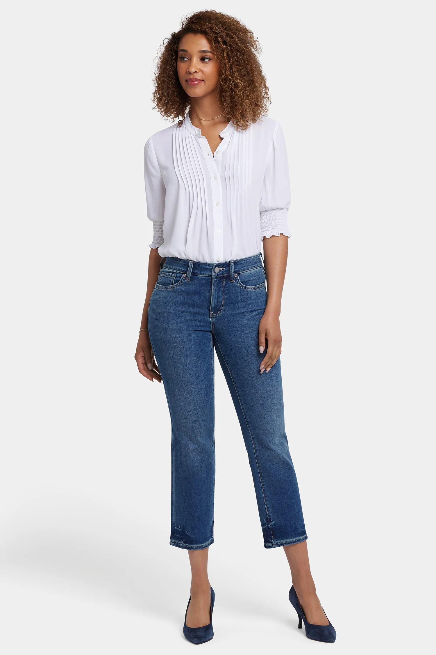 Marilyn Straight Ankle Jeans In Petite - Dali River