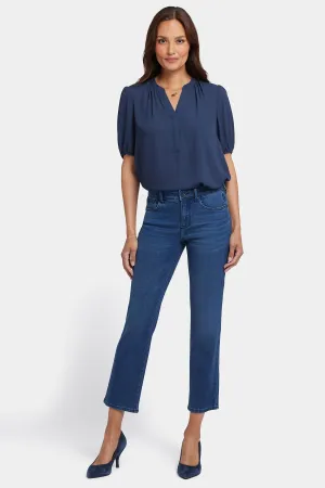 Marilyn Straight Ankle Jeans In Petite - Ibiza Blues