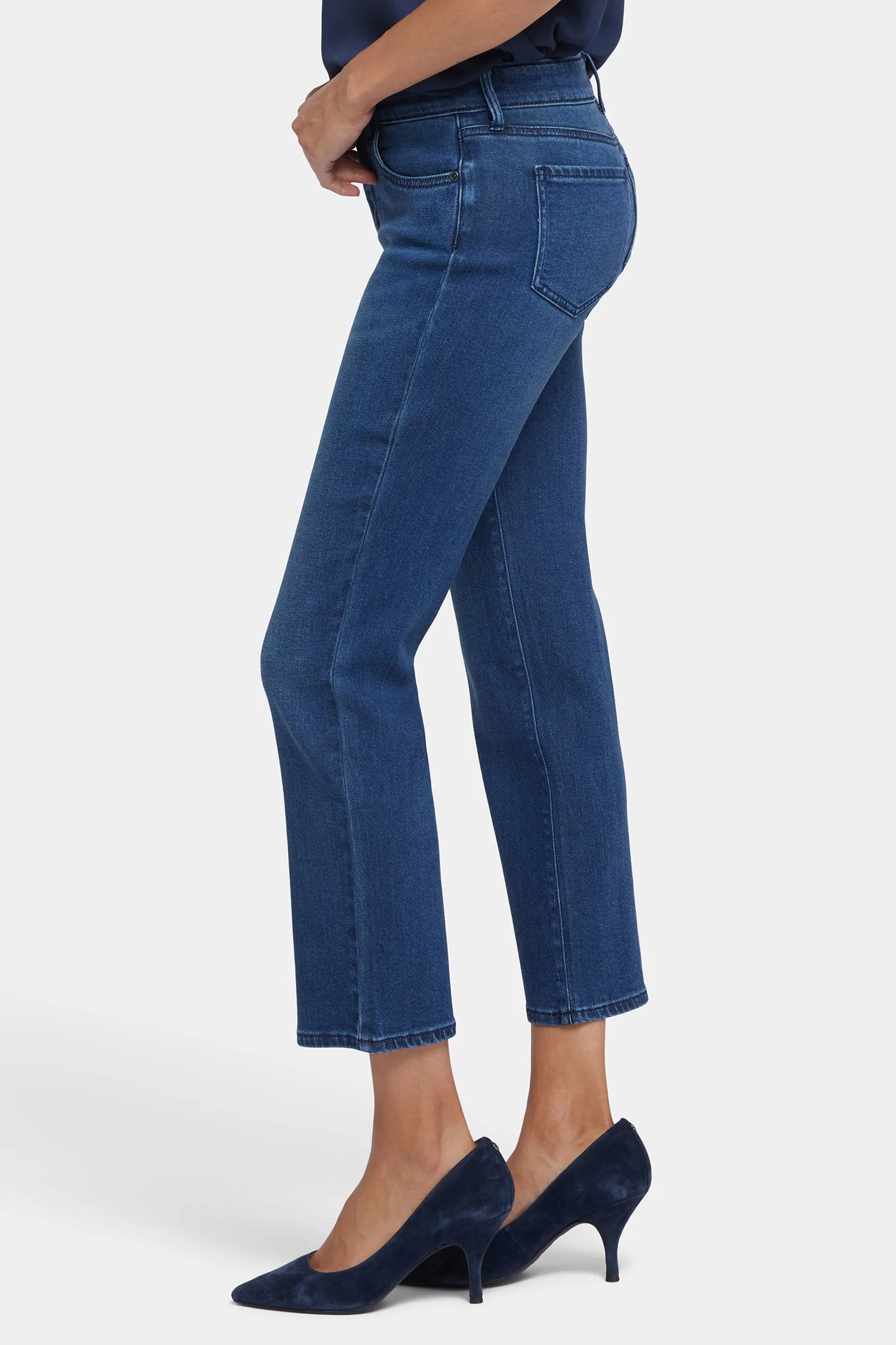 Marilyn Straight Ankle Jeans In Petite - Ibiza Blues