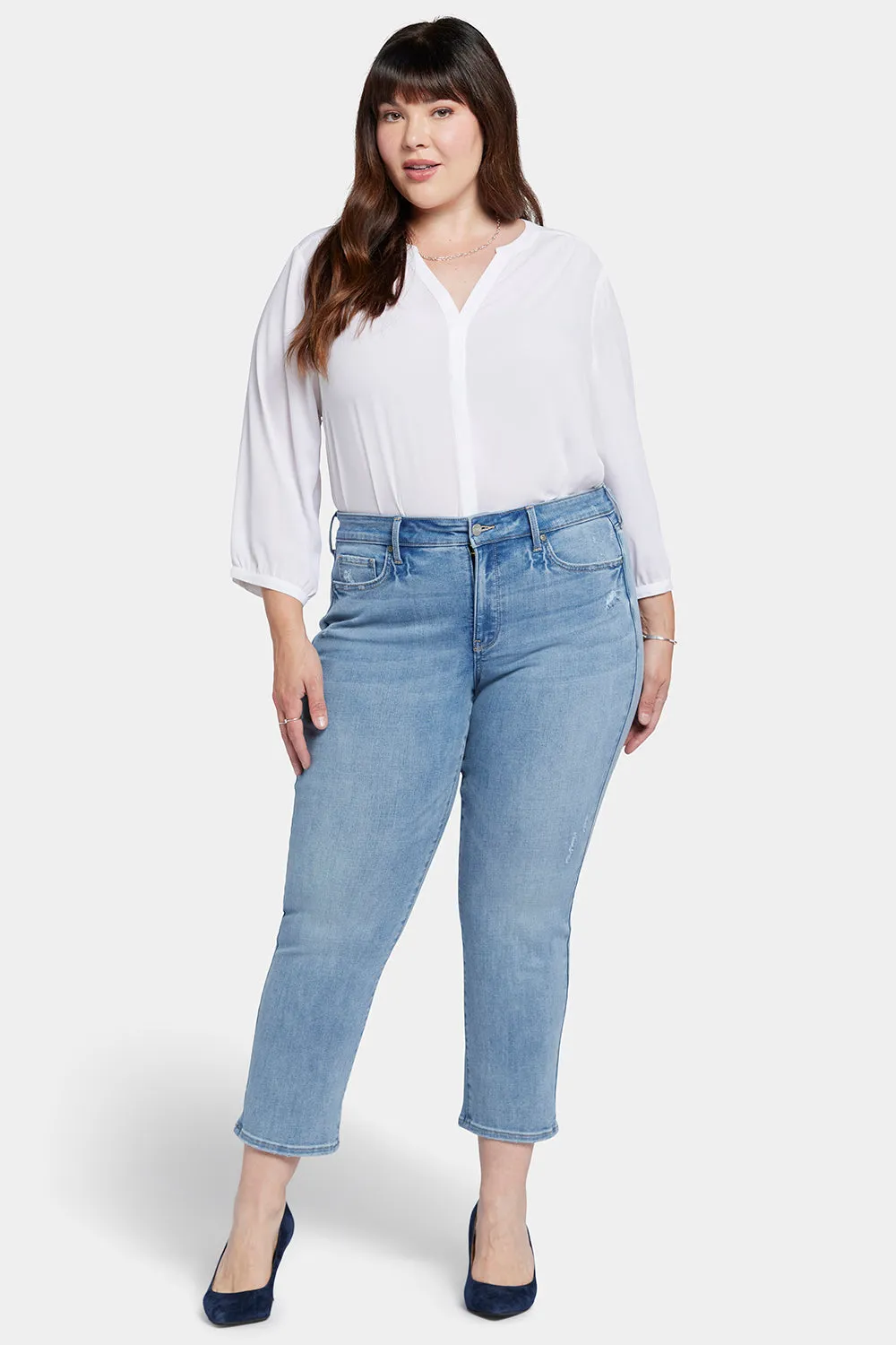 Marilyn Straight Ankle Jeans In Plus Size - Lakefront