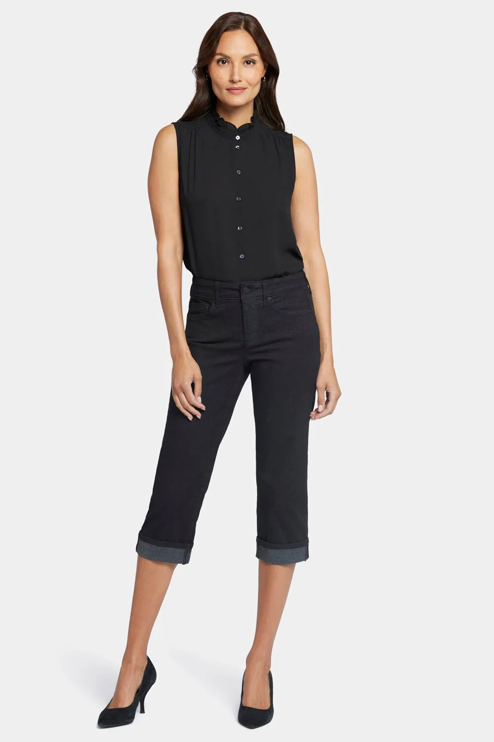Marilyn Straight Crop Jeans - Black