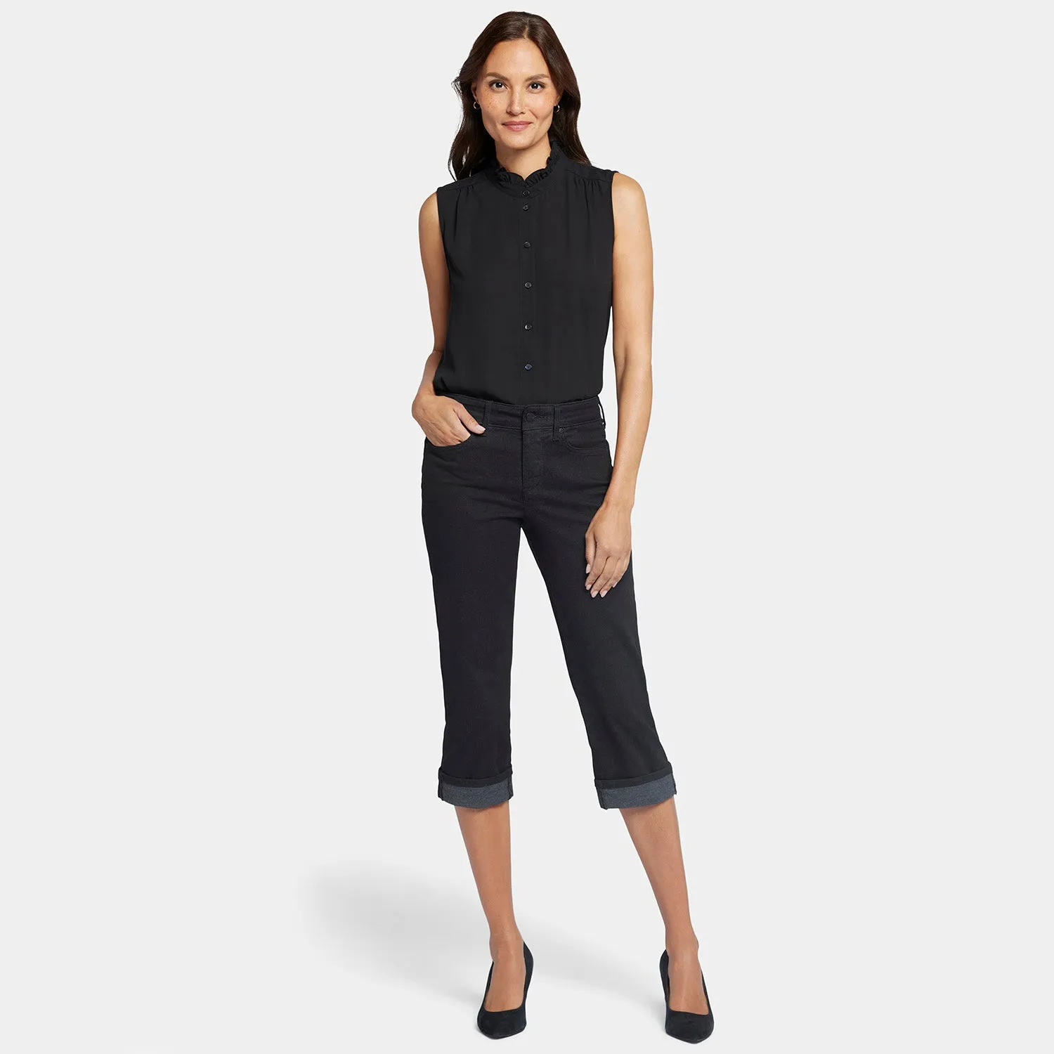 Marilyn Straight Crop Jeans - Black