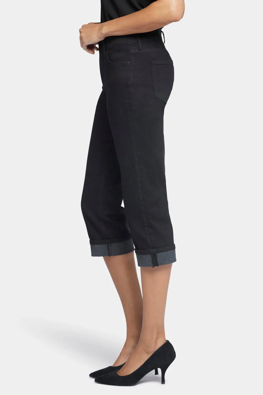 Marilyn Straight Crop Jeans - Black