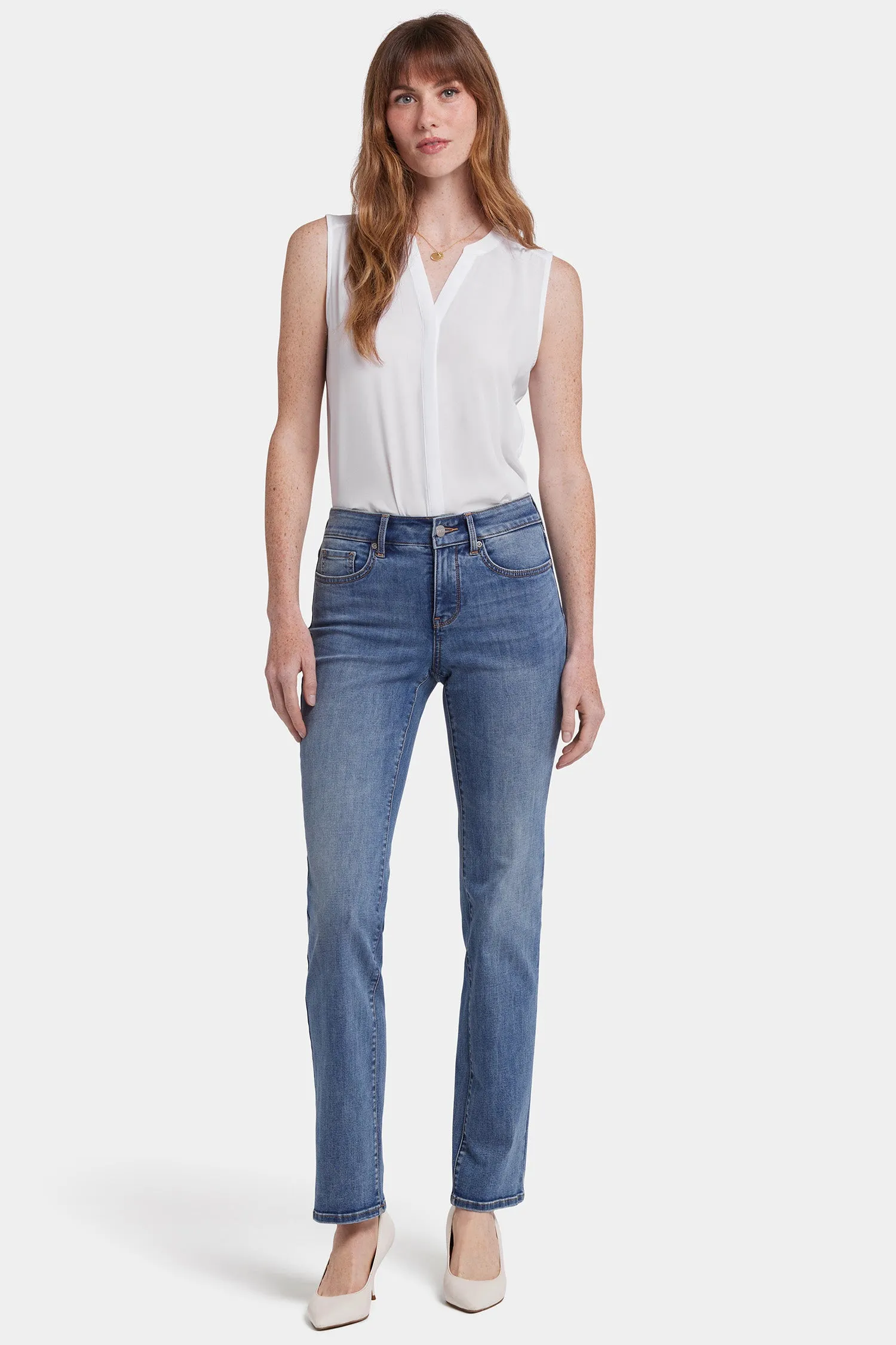 Marilyn Straight Jeans In Petite - Majorca Bay